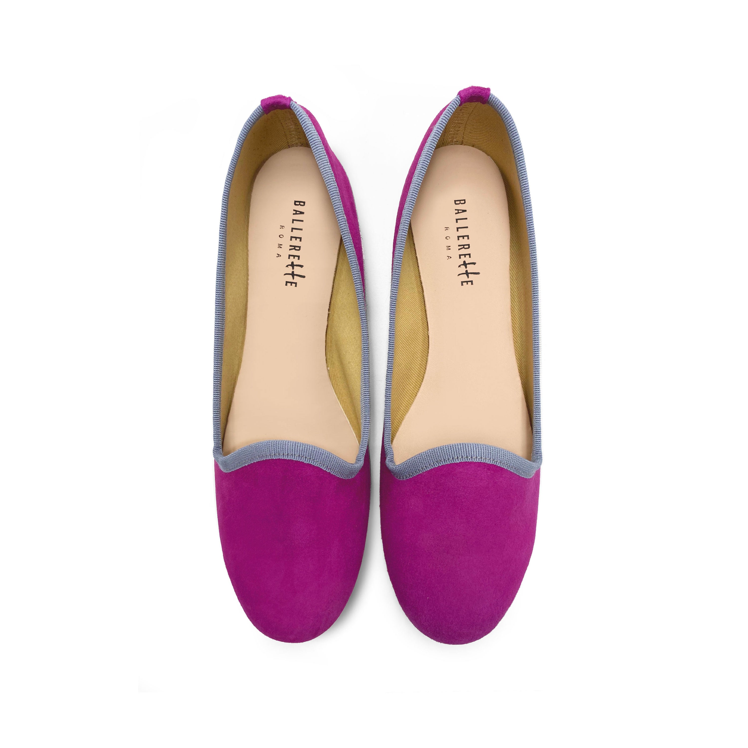 Women's fuchsia suede loafers