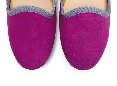 Slippers donna in camoscio fucsia