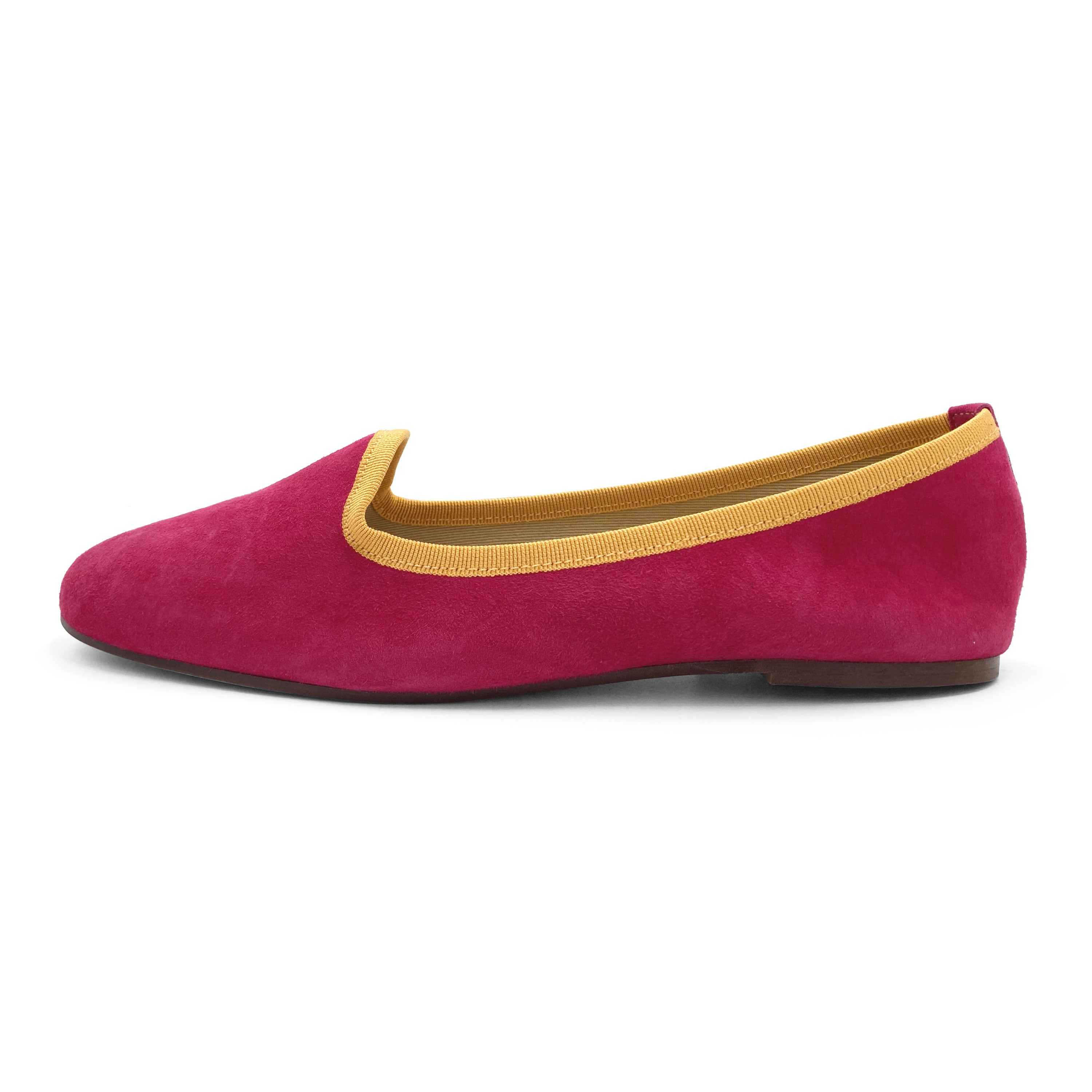 Slippers mujer en ante fucsia