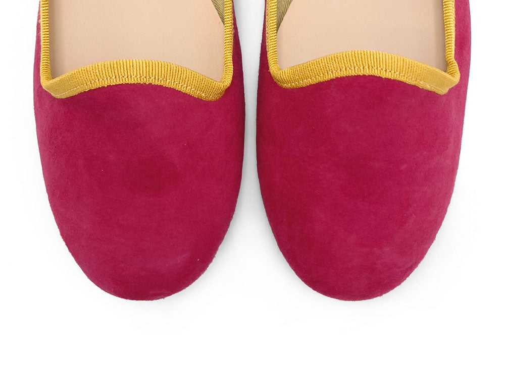 Slippers mujer en ante fucsia