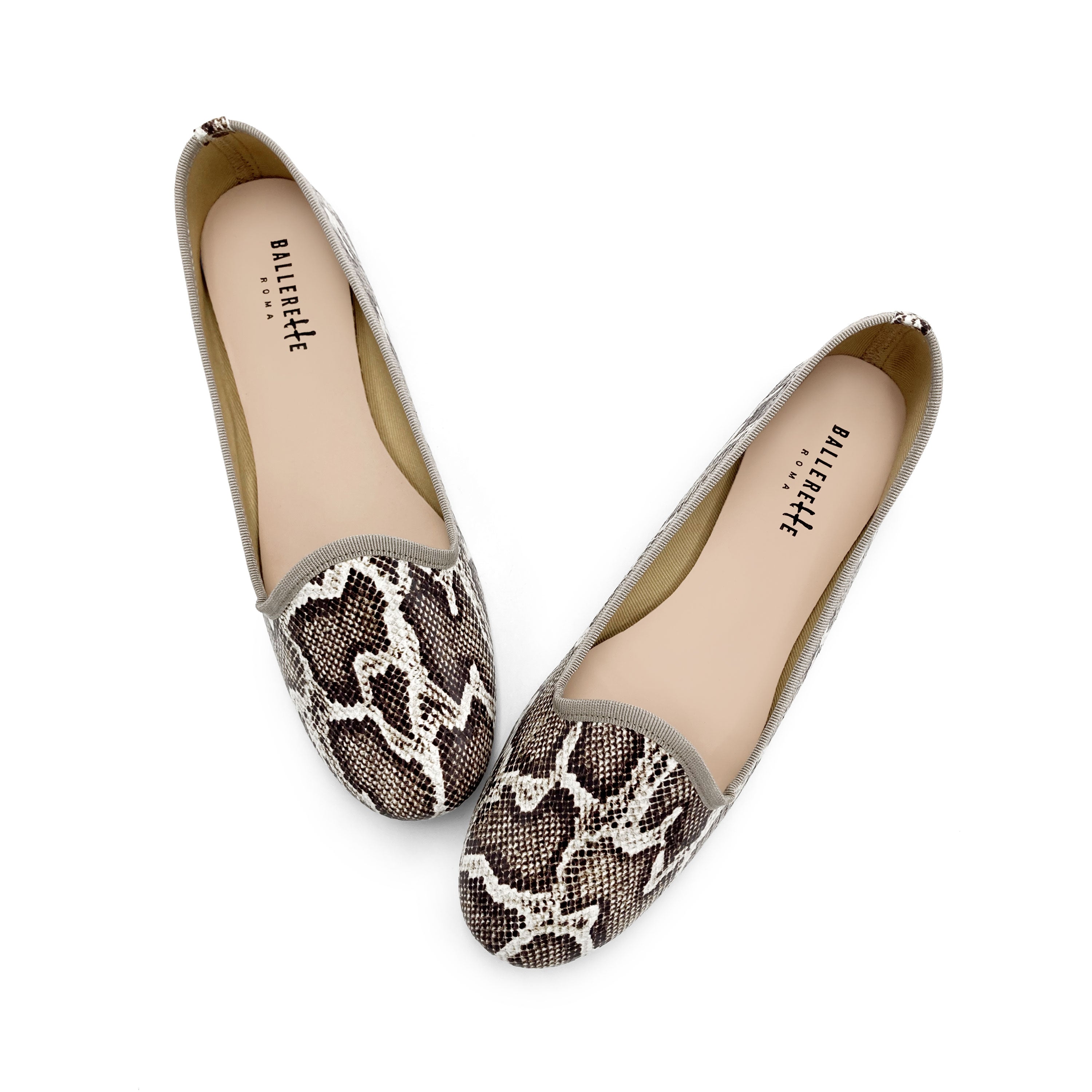 Damen-Loafer in Animal-Print-Python-Optik aus Leder