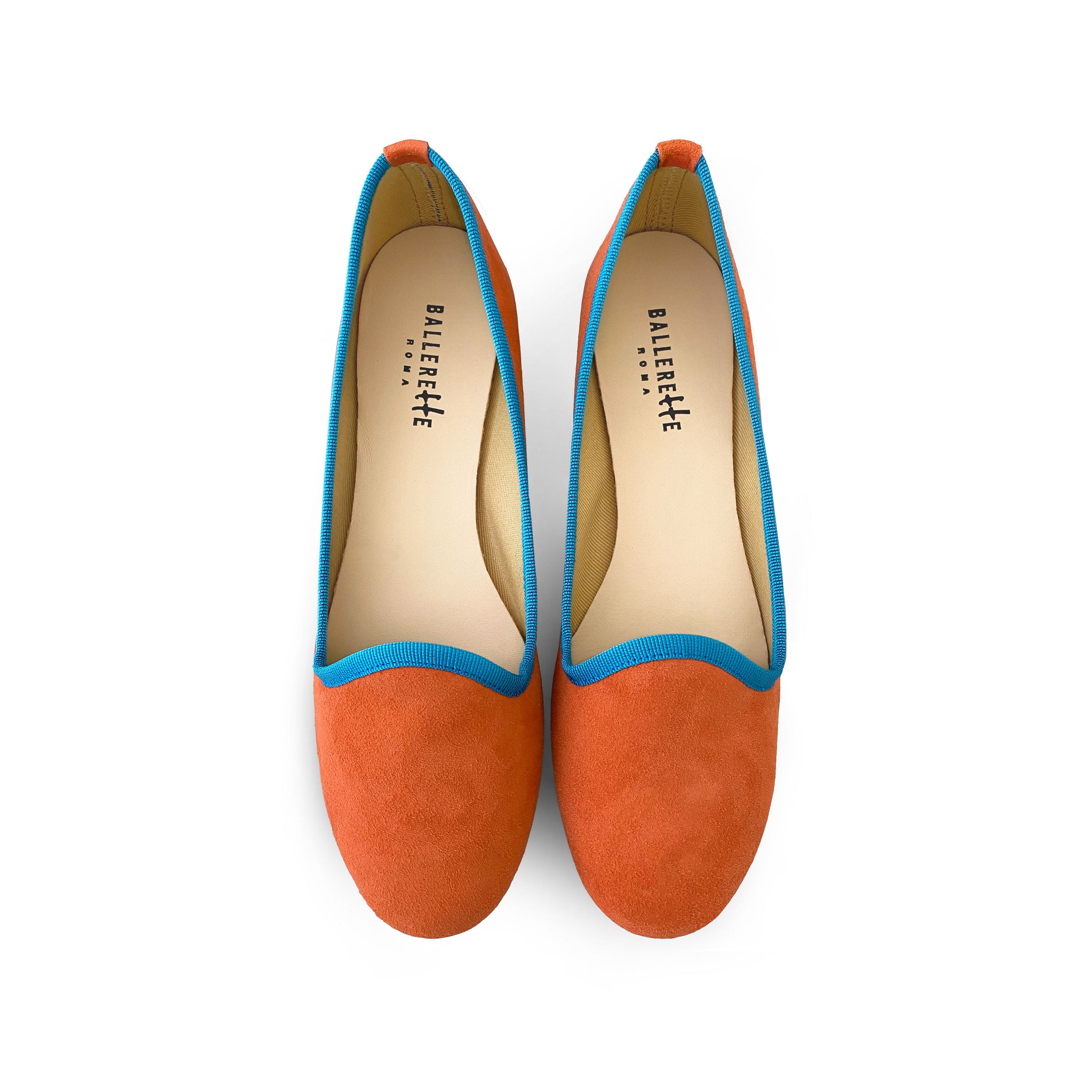 Slippers donna in camoscio arancio