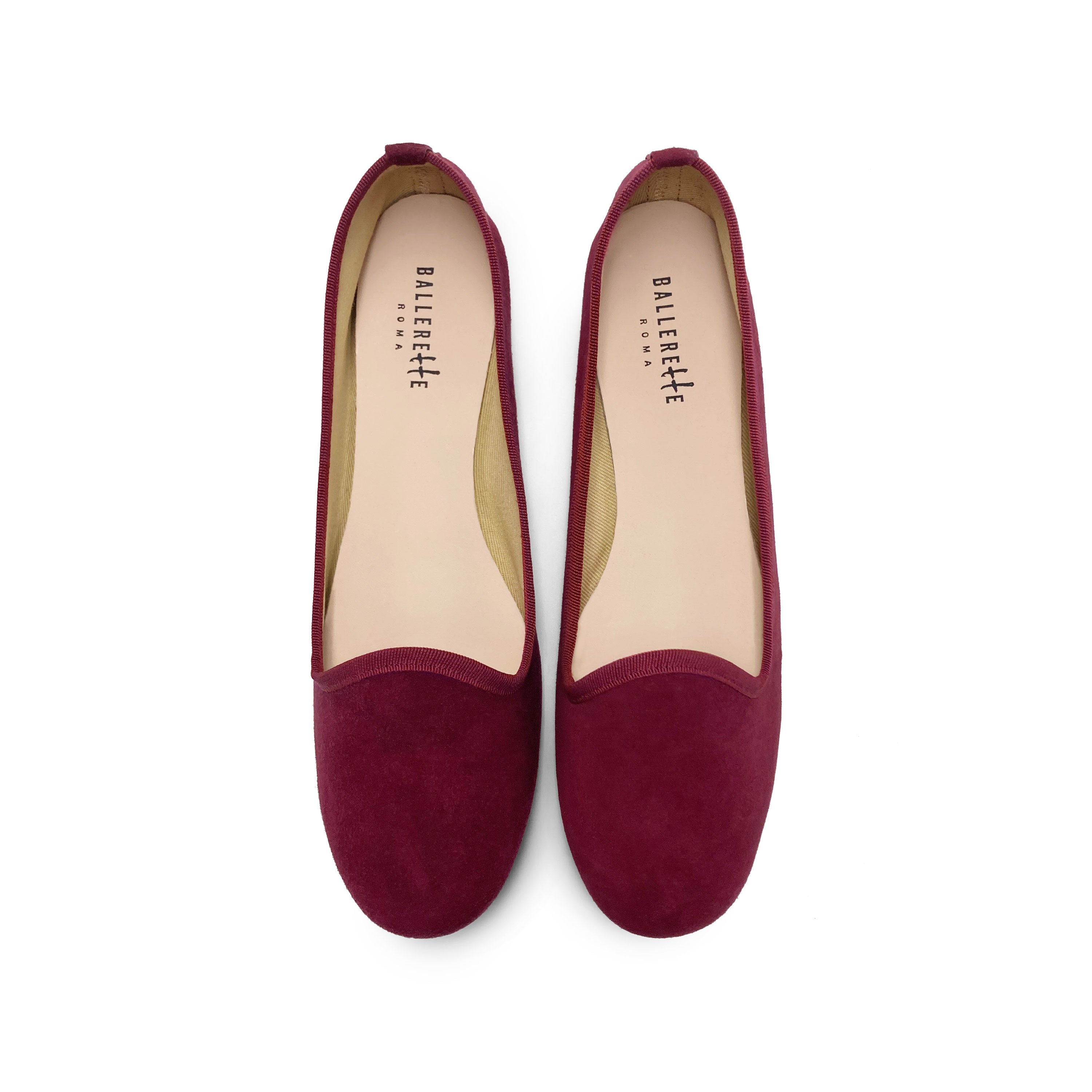 Slippers pour femmes en daim bordeaux