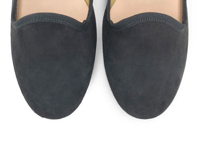 Slippers donna in camoscio grigio fumo