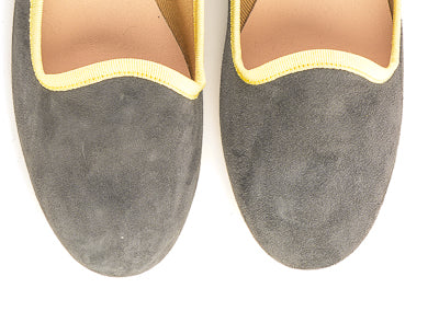 Slippers femme en daim fumé