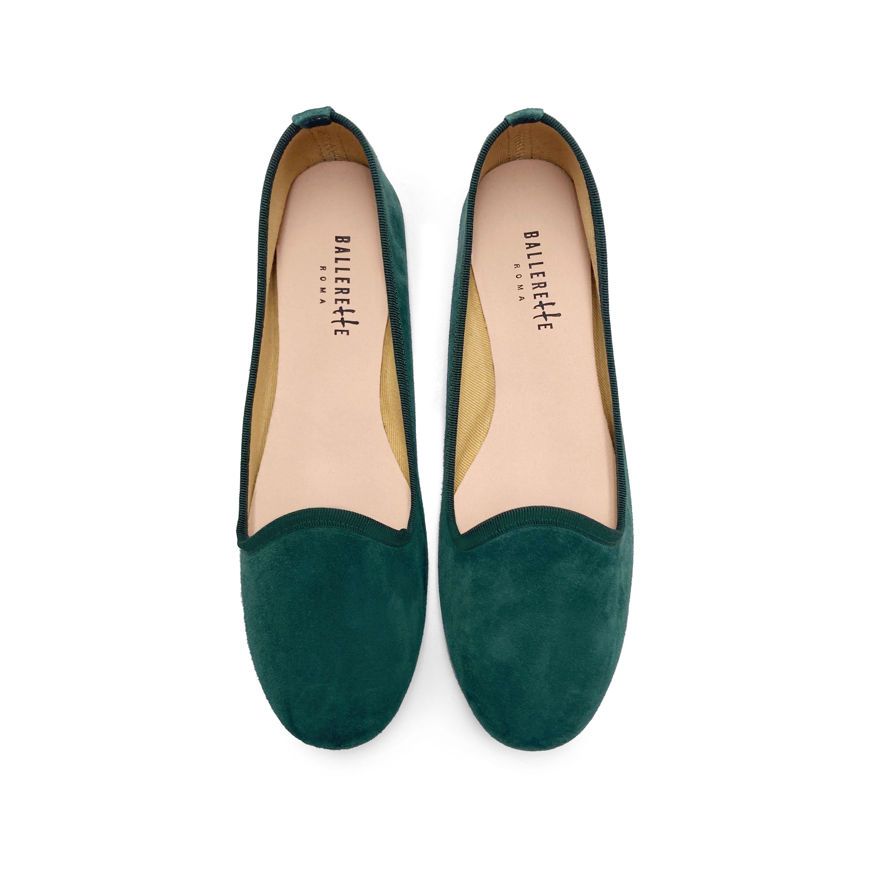 Slippers donna in camoscio verde bottiglia