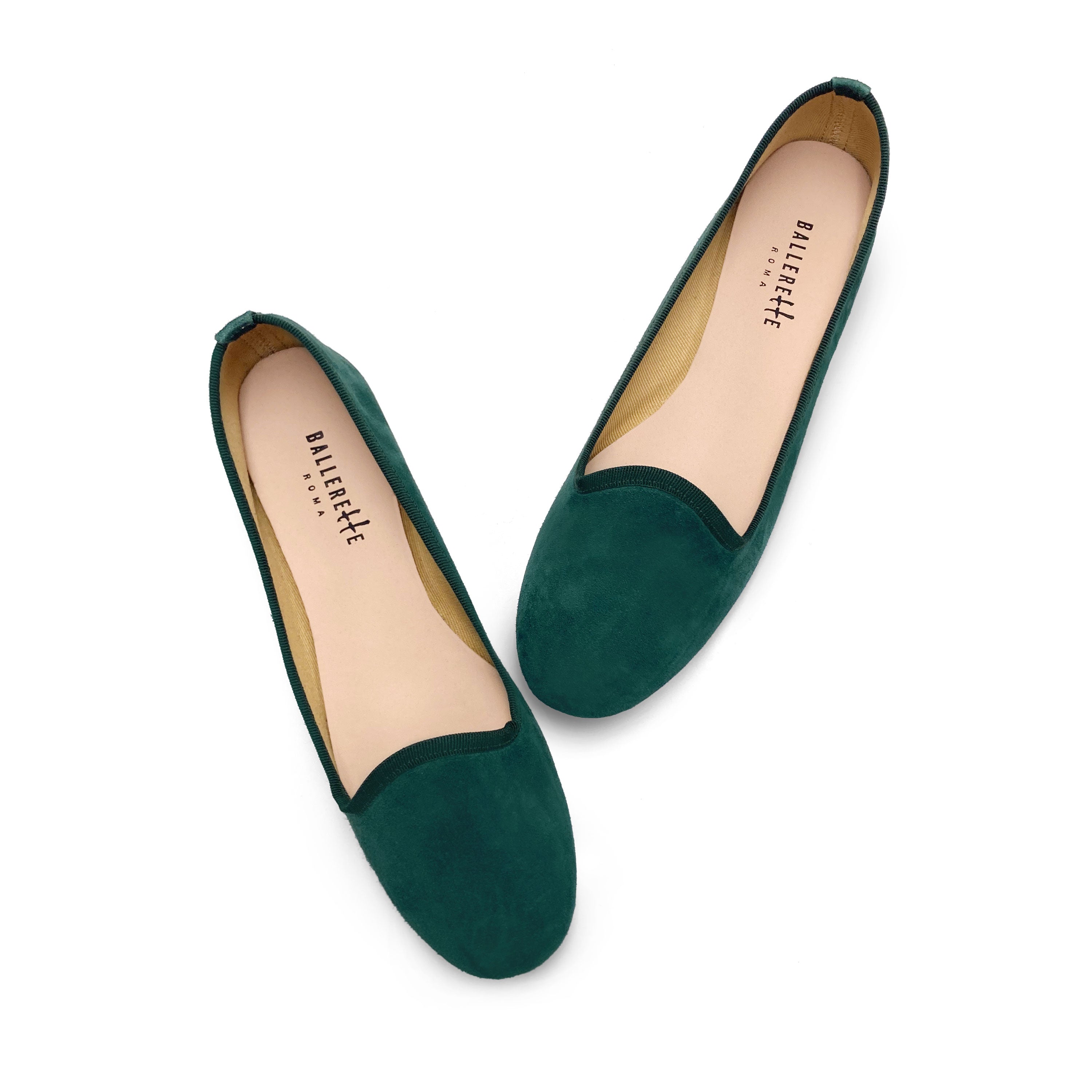 Slippers donna in camoscio verde bottiglia
