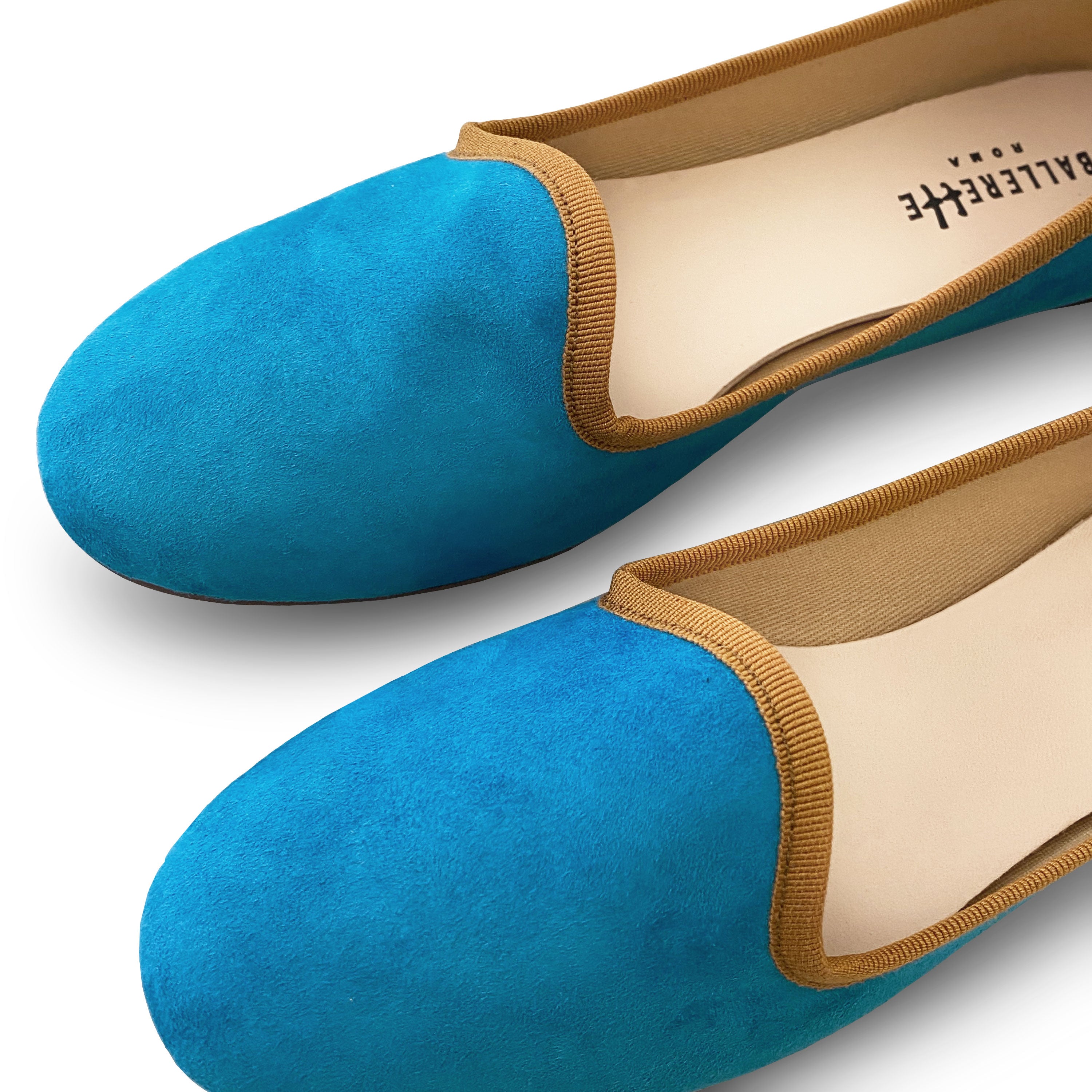 Slippers donna in camoscio azzurro