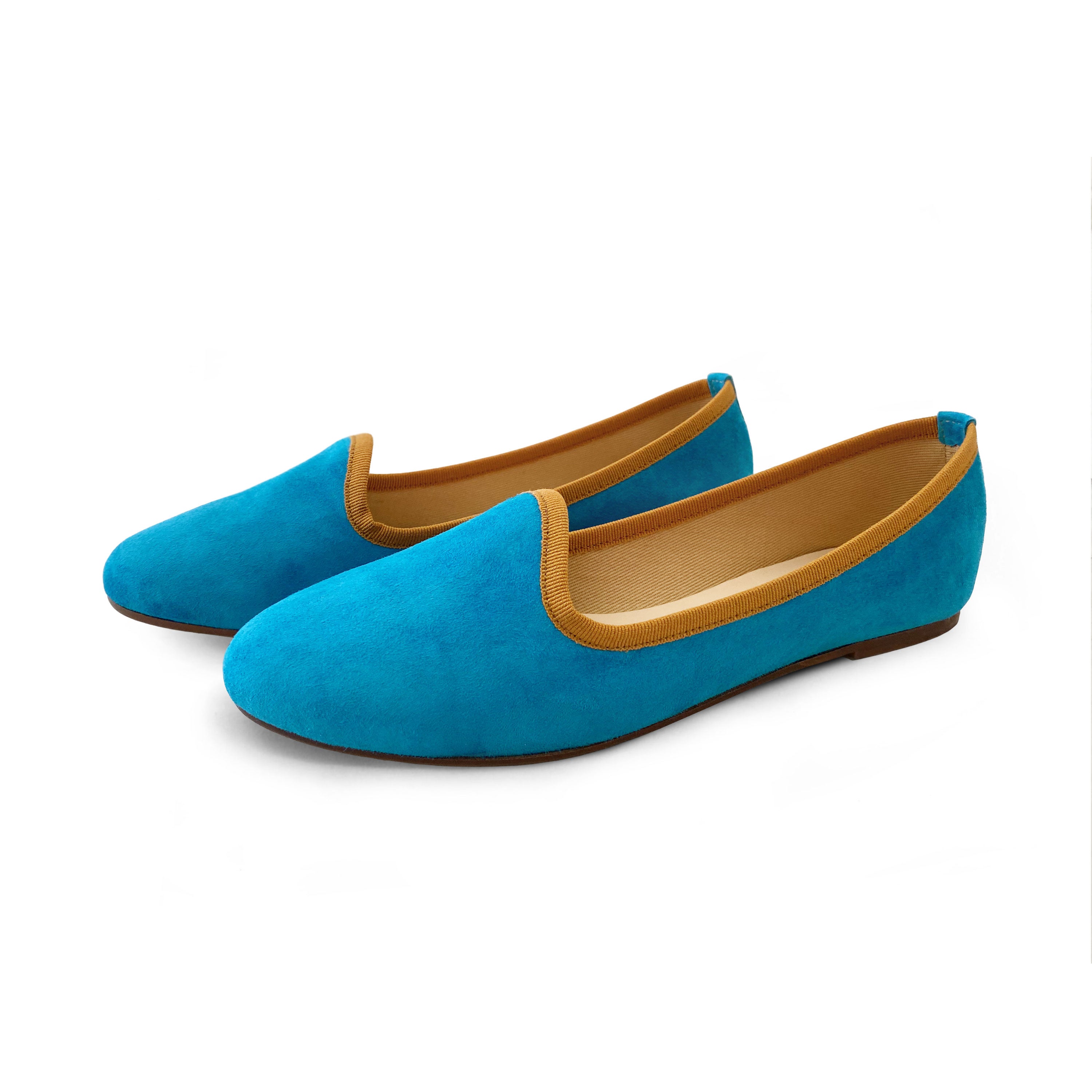 Slippers donna in camoscio azzurro