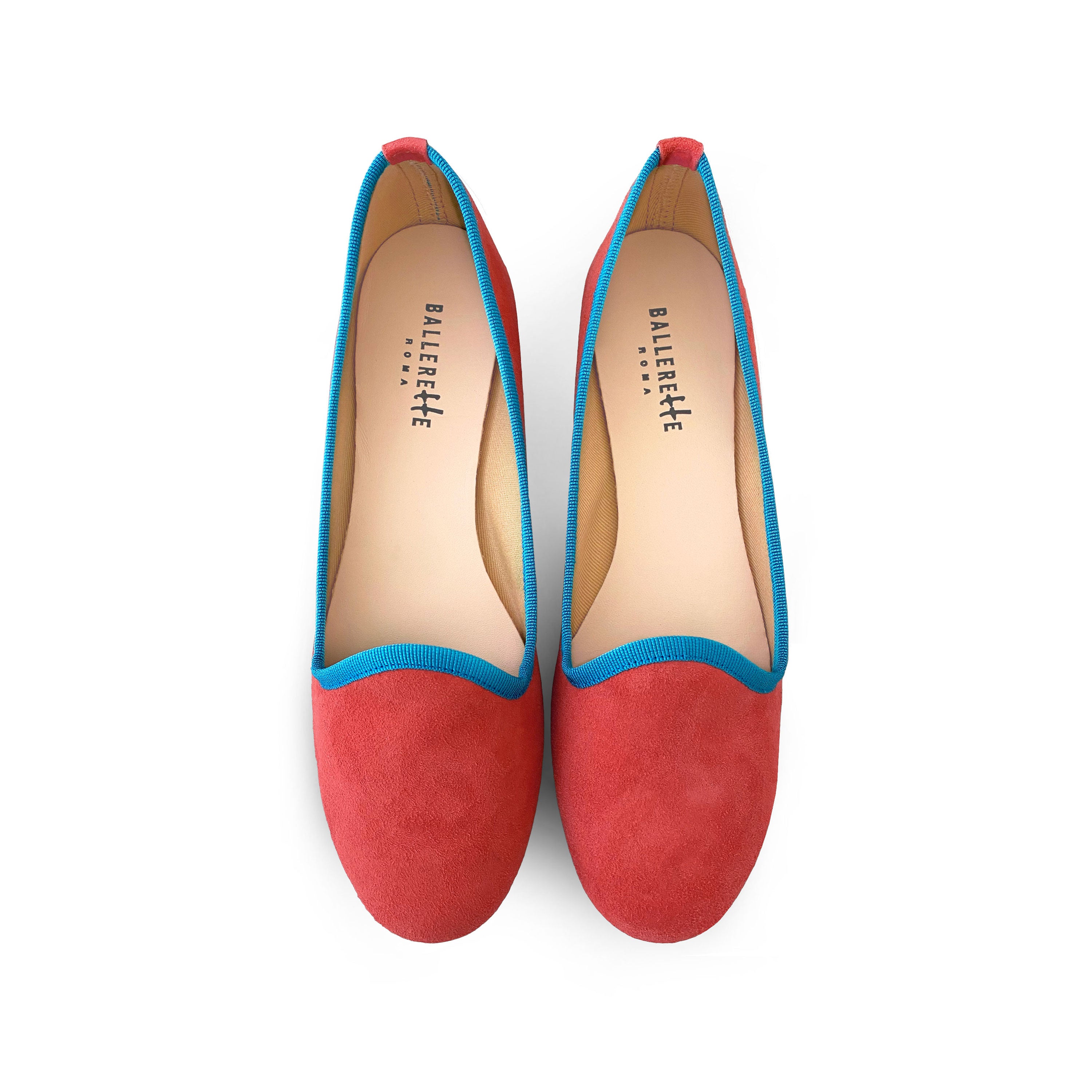 Slippers donna in camoscio rosa corallo