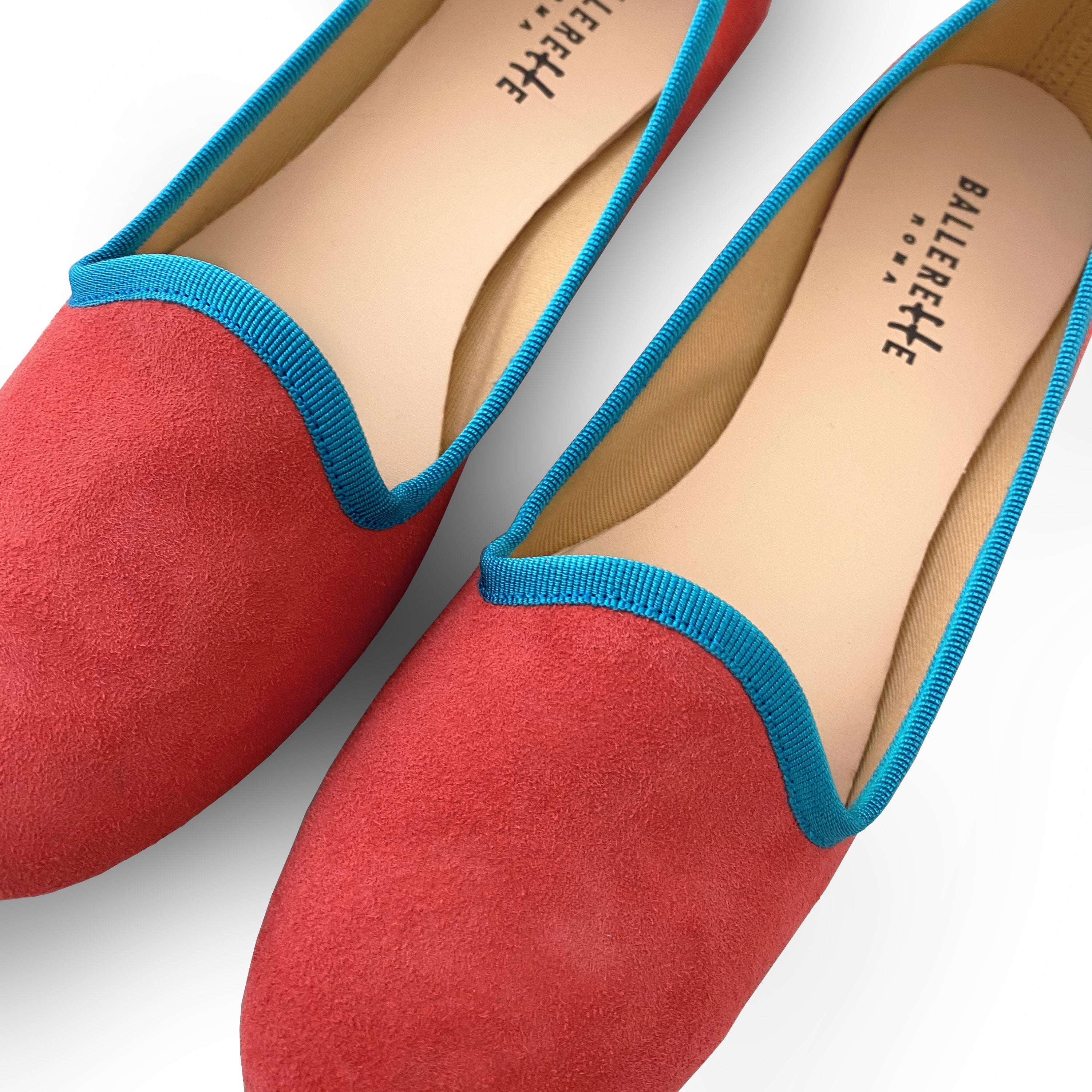 Slippers donna in camoscio rosa corallo