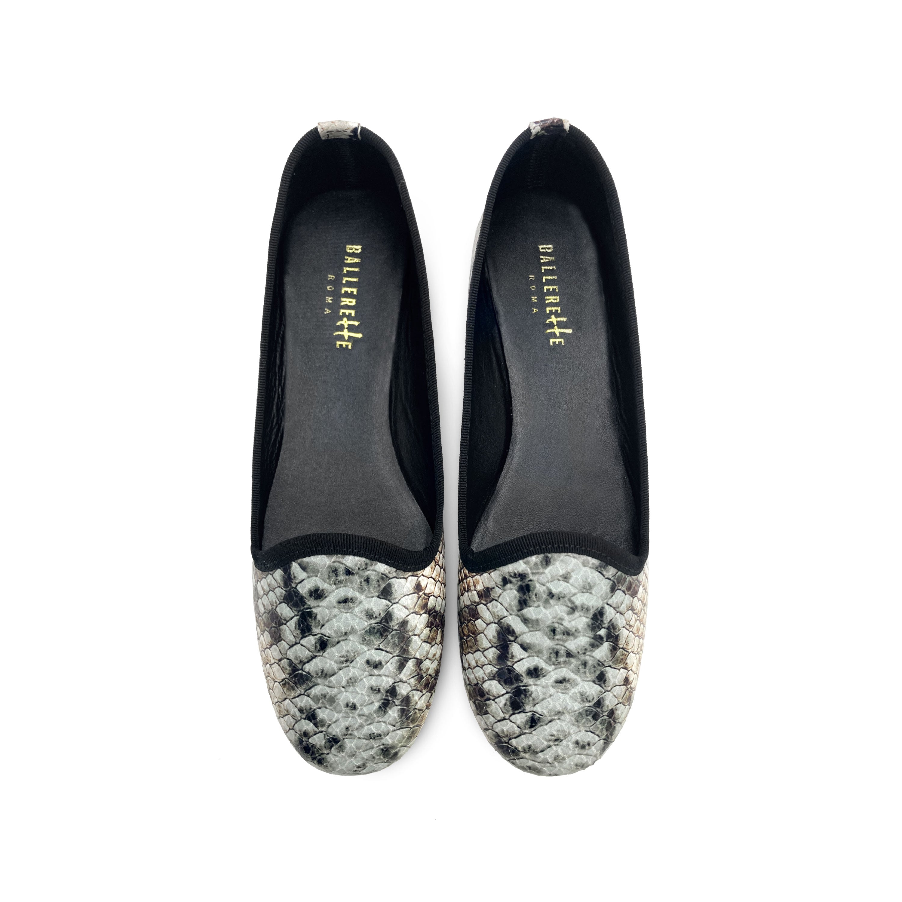Slippers femme en cuir imprimé python
