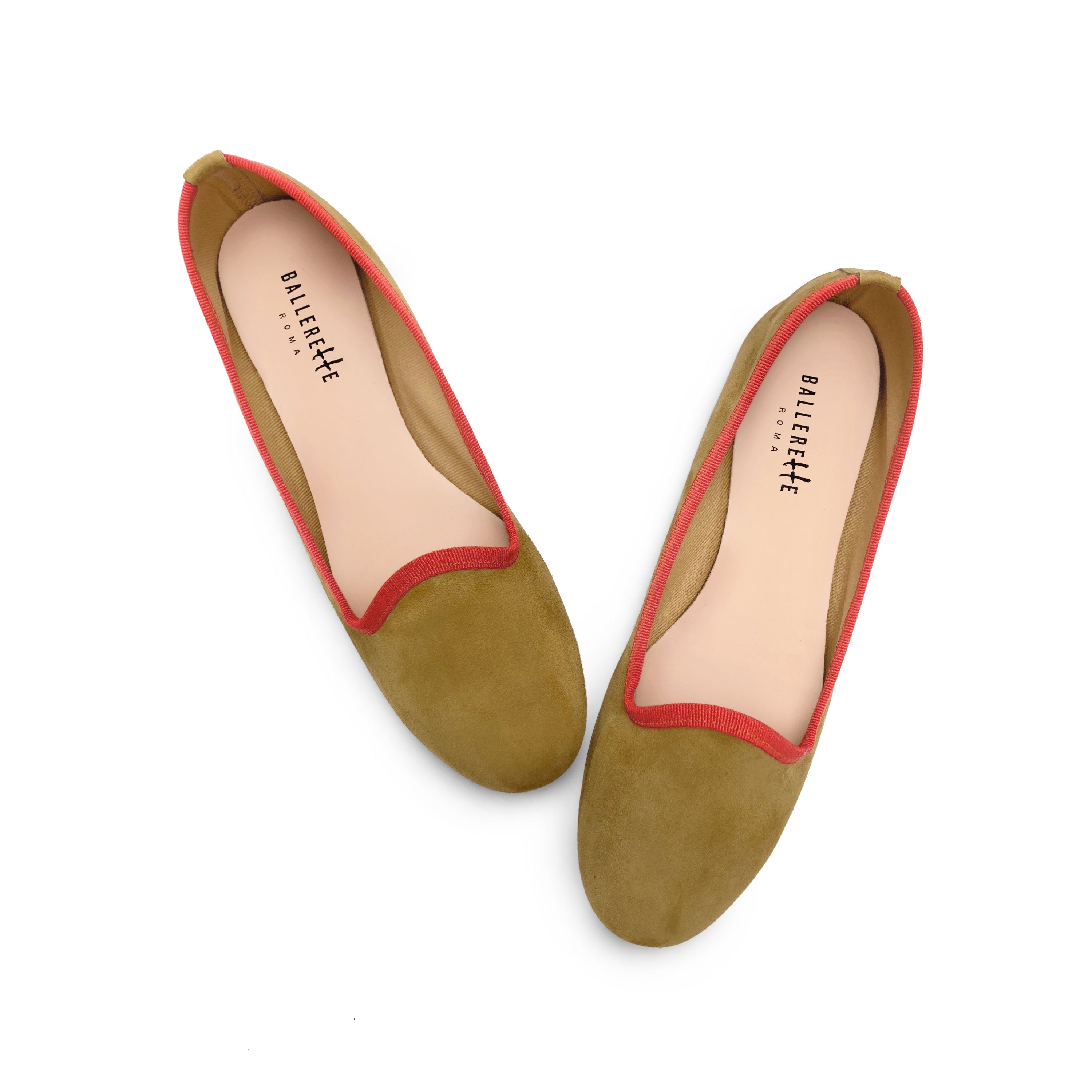 Slippers donna in camoscio verde oliva