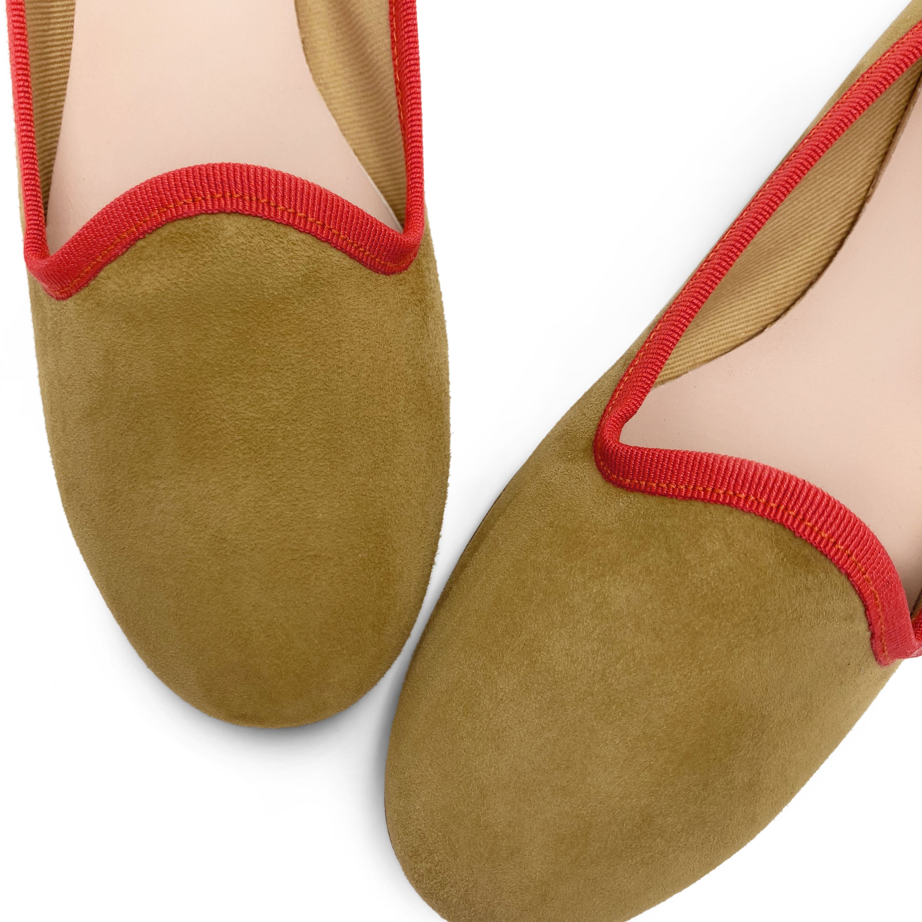 Slippers donna in camoscio verde oliva