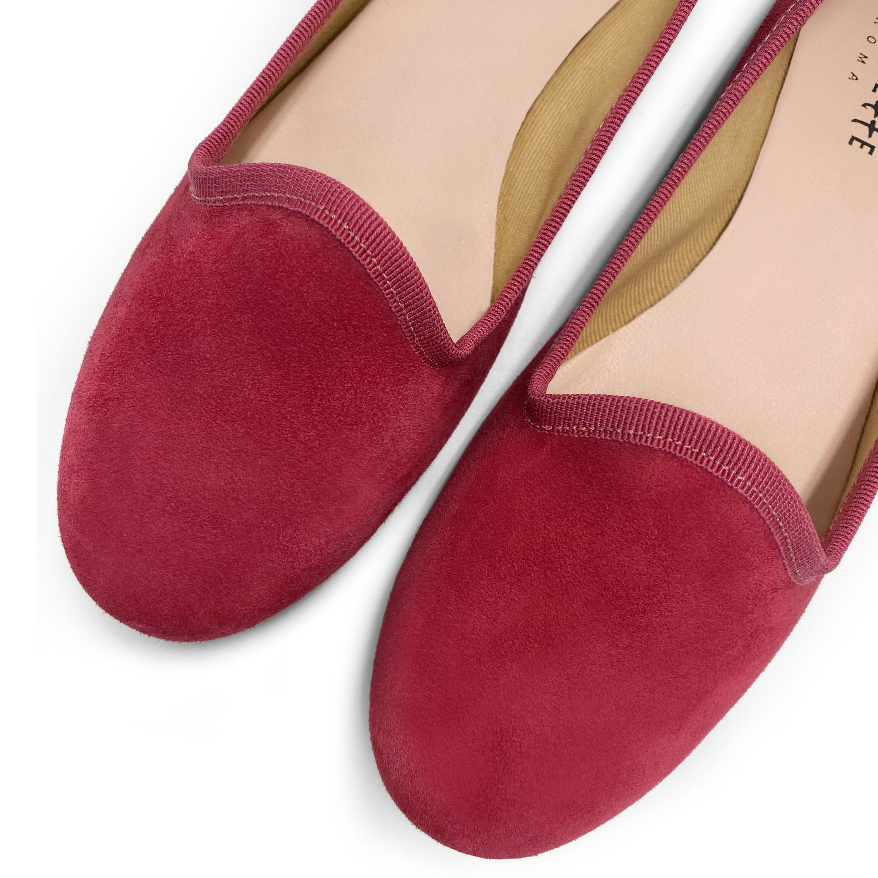 Slippers donna in camoscio rosso