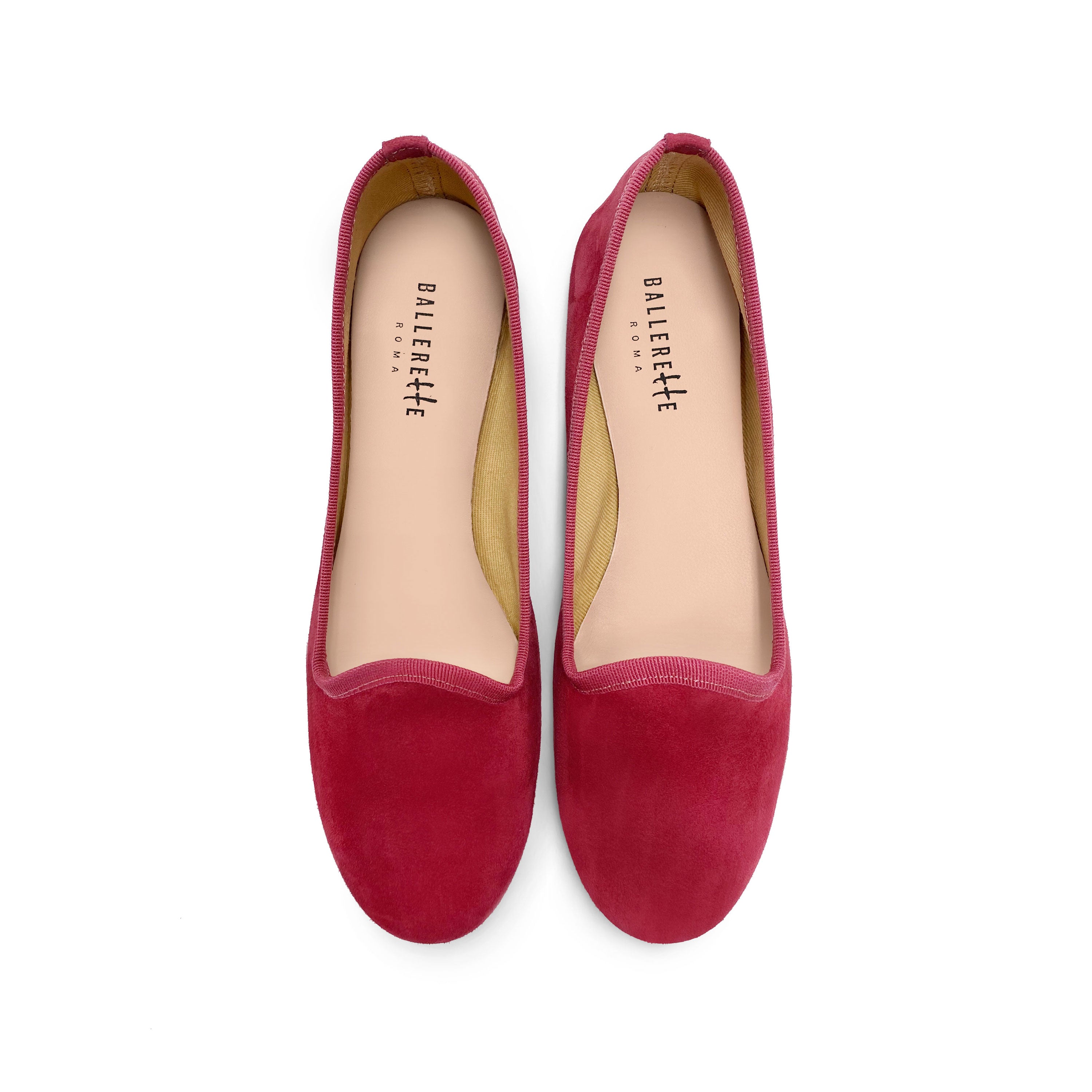 Women's red suede loafers