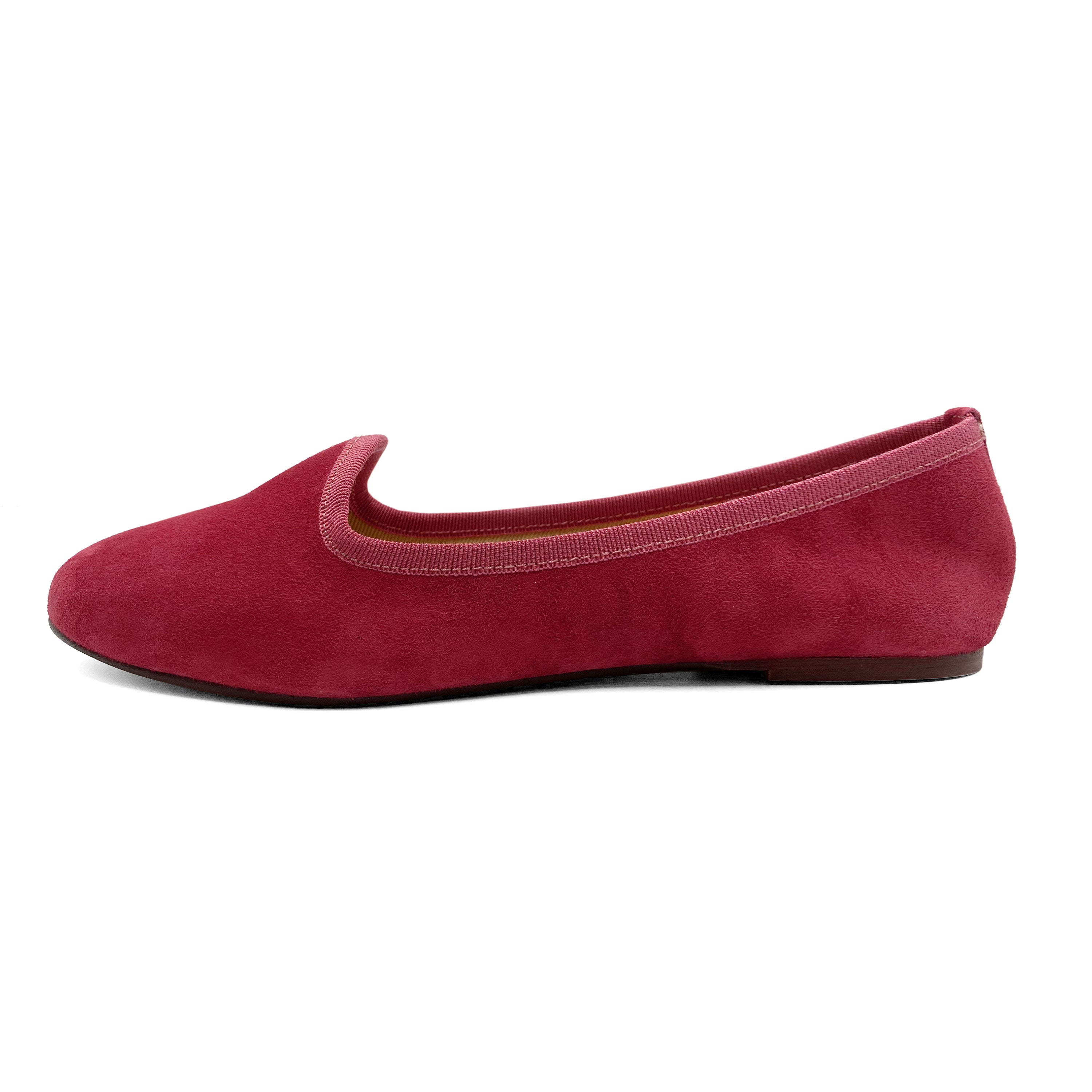 Women's red suede loafers