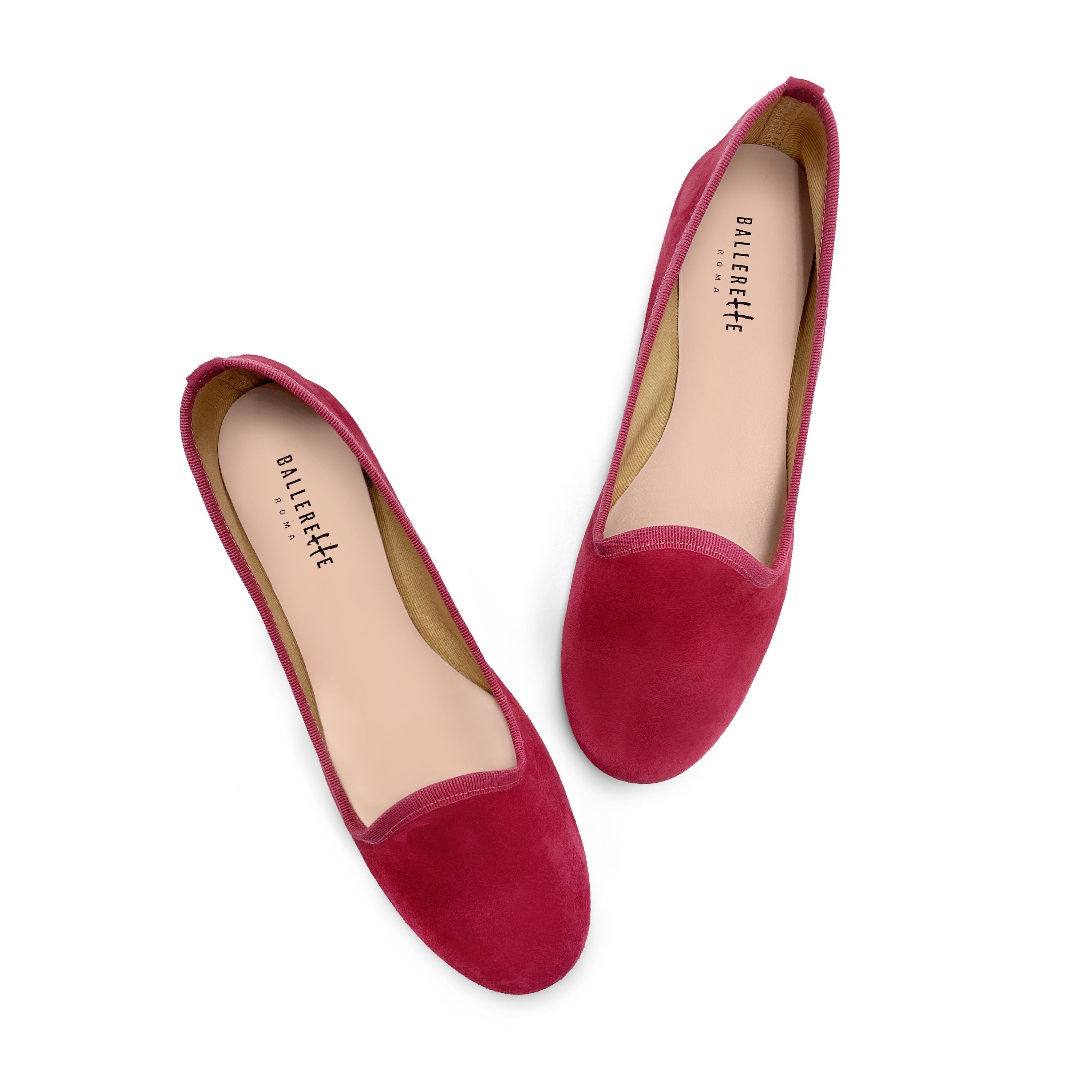 Women's red suede loafers