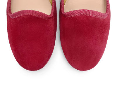 Slippers donna in camoscio rosso
