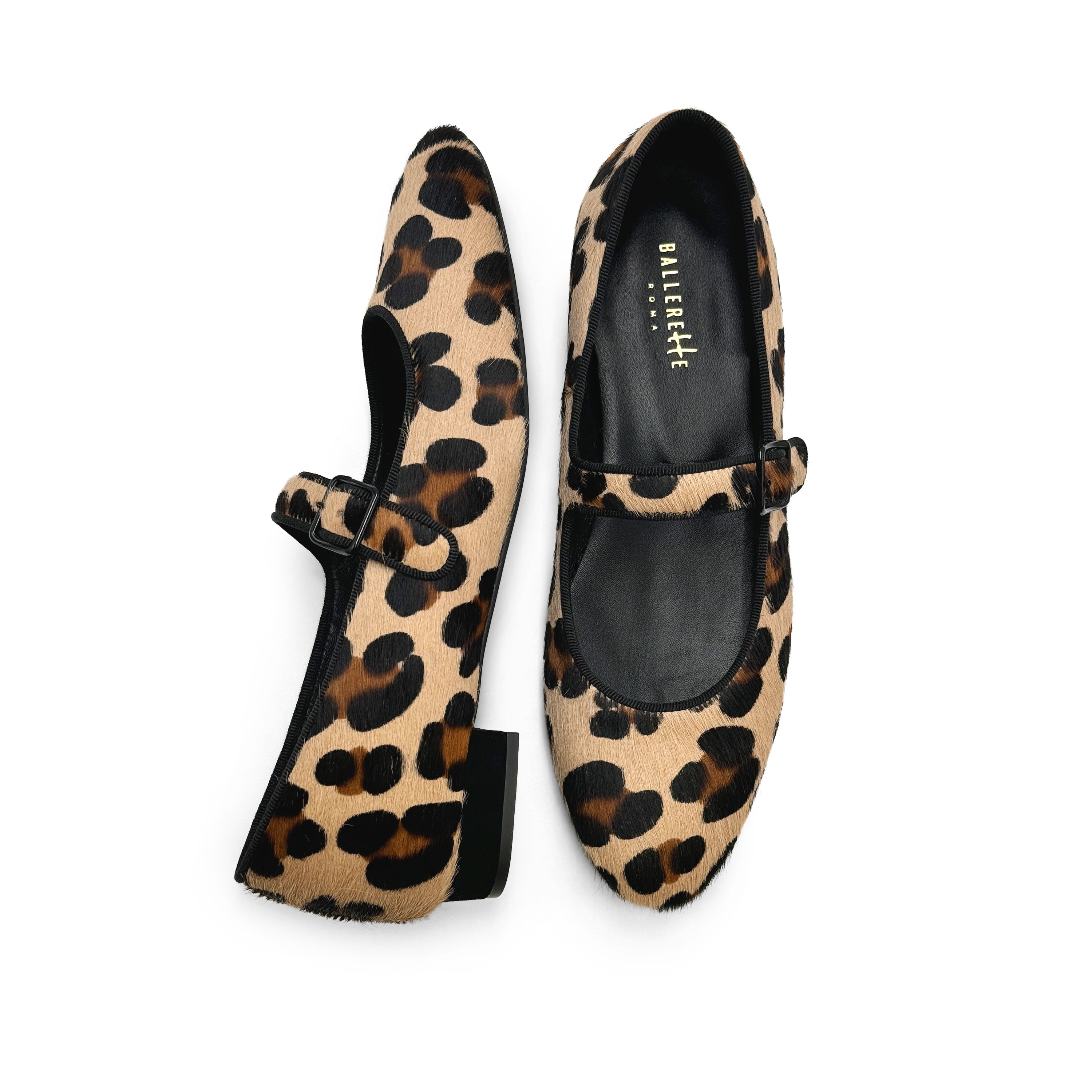 Ballerines Mary Jane tacheté animalier avec bride