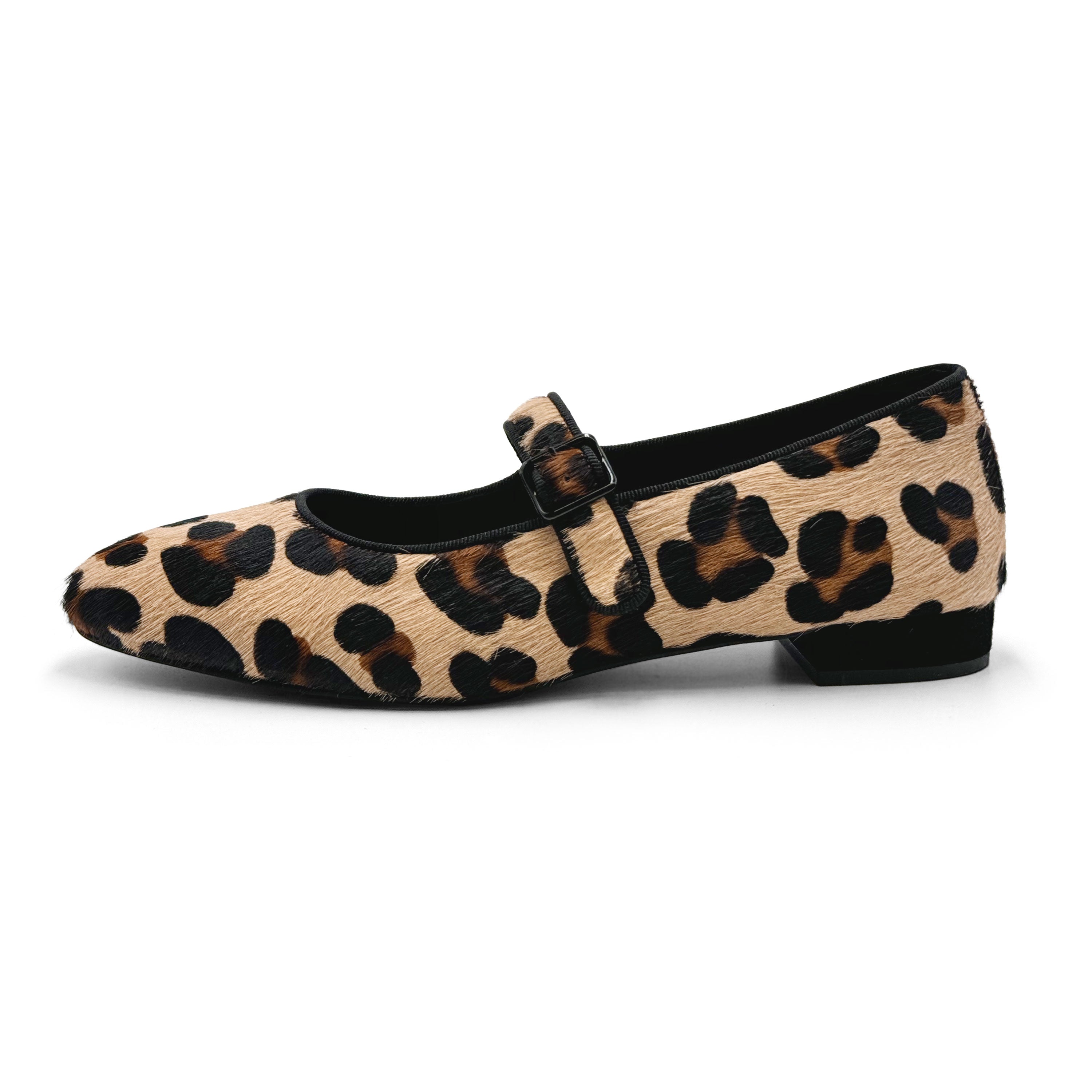 Ballerines Mary Jane tacheté animalier avec bride