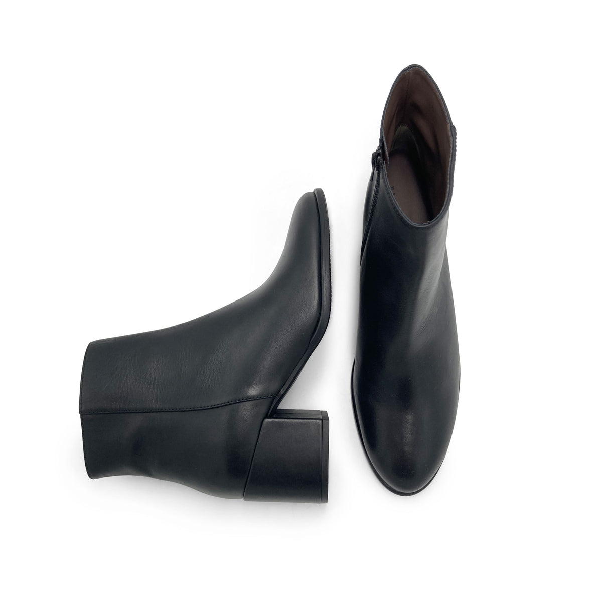 Comfortable black ankle boots with heels