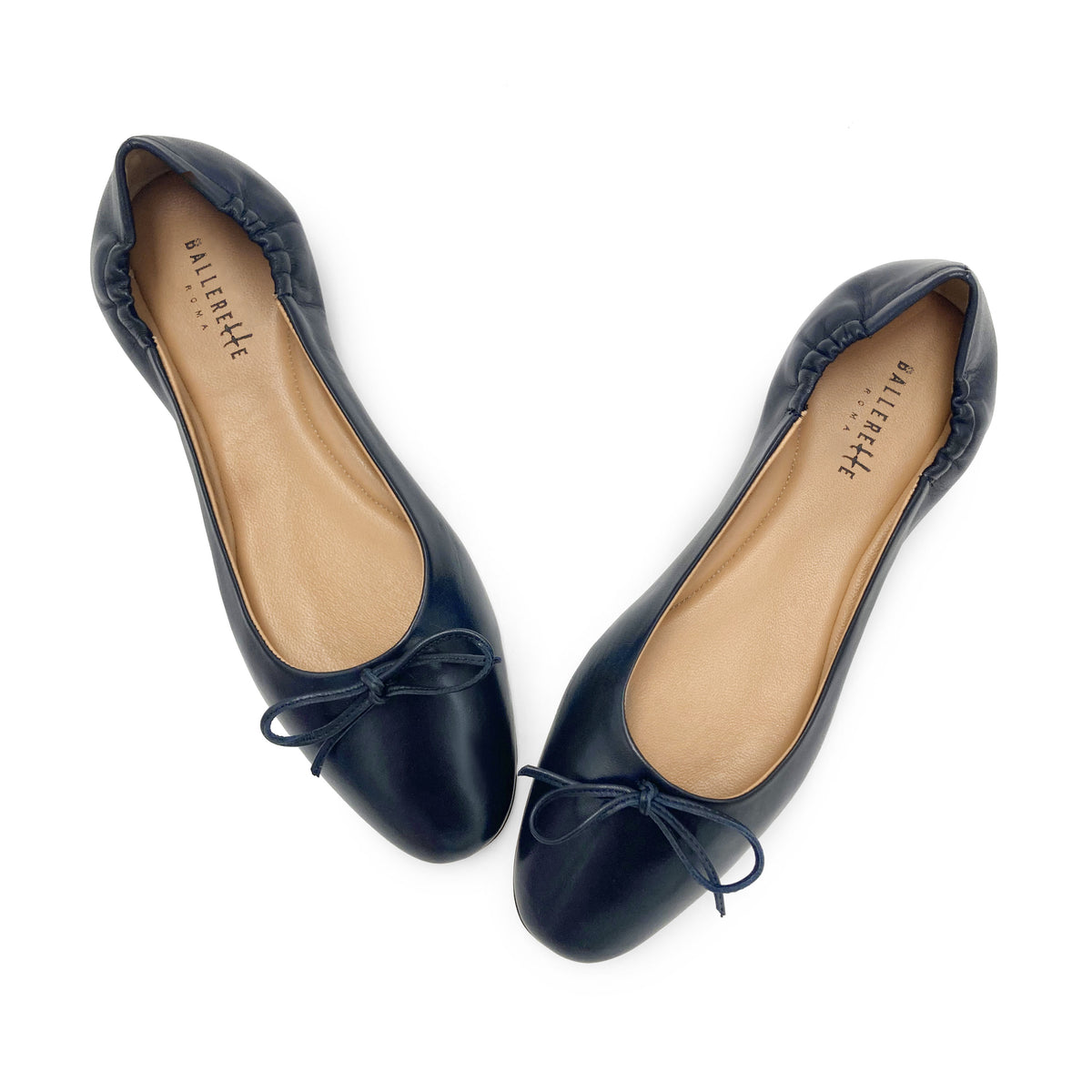 Blaue Sacchetto-Ballerinas aus Leder