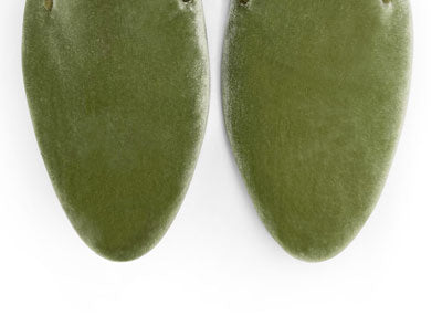Green velvet women loafers