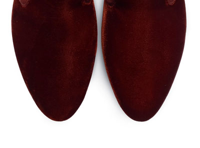 Rust velvet women's slippers
