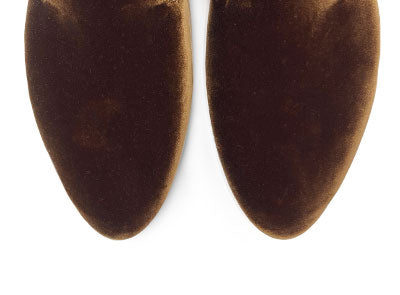 Brown velvet women loafers