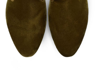 Mustard velvet women's slippers