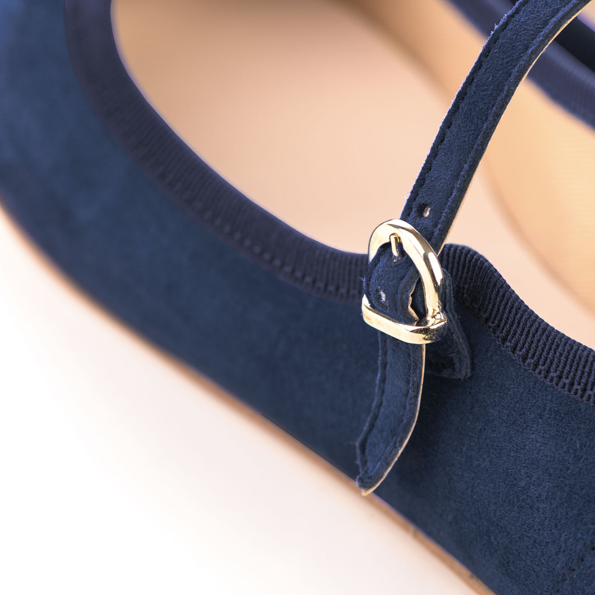 Ballerine blu a punta con cinturino