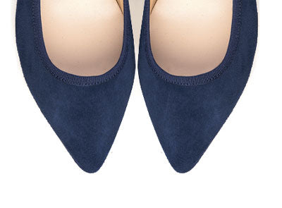 Ballerine blu a punta con cinturino