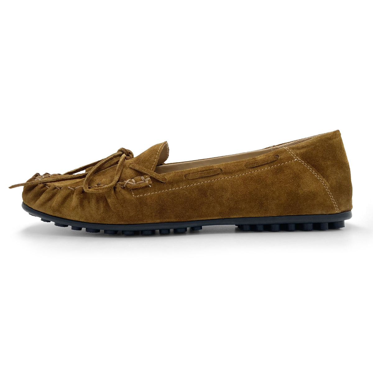 Women’s olive green suede mocassins