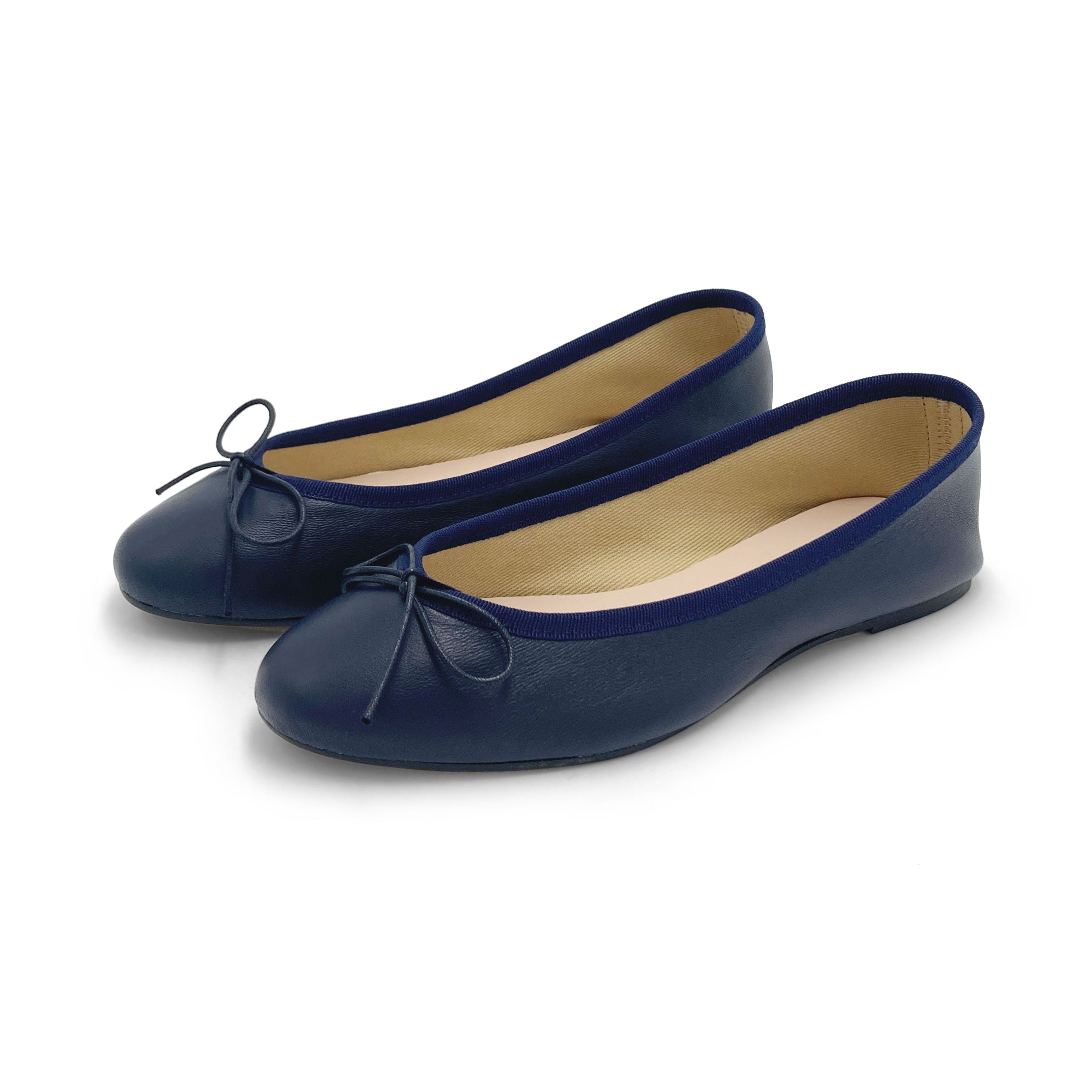 Ballerine blu in pelle