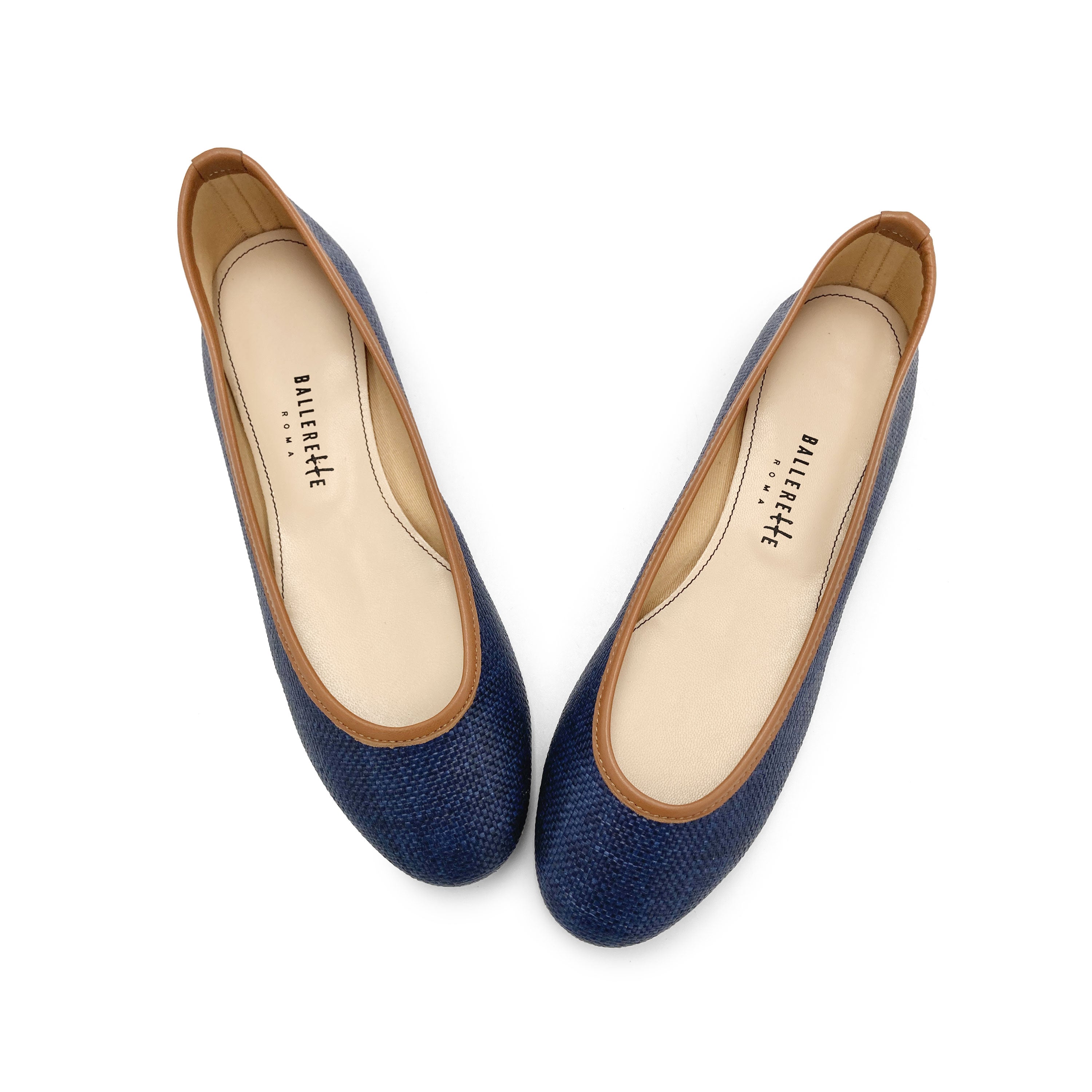 Ballerine estive blu in rafia