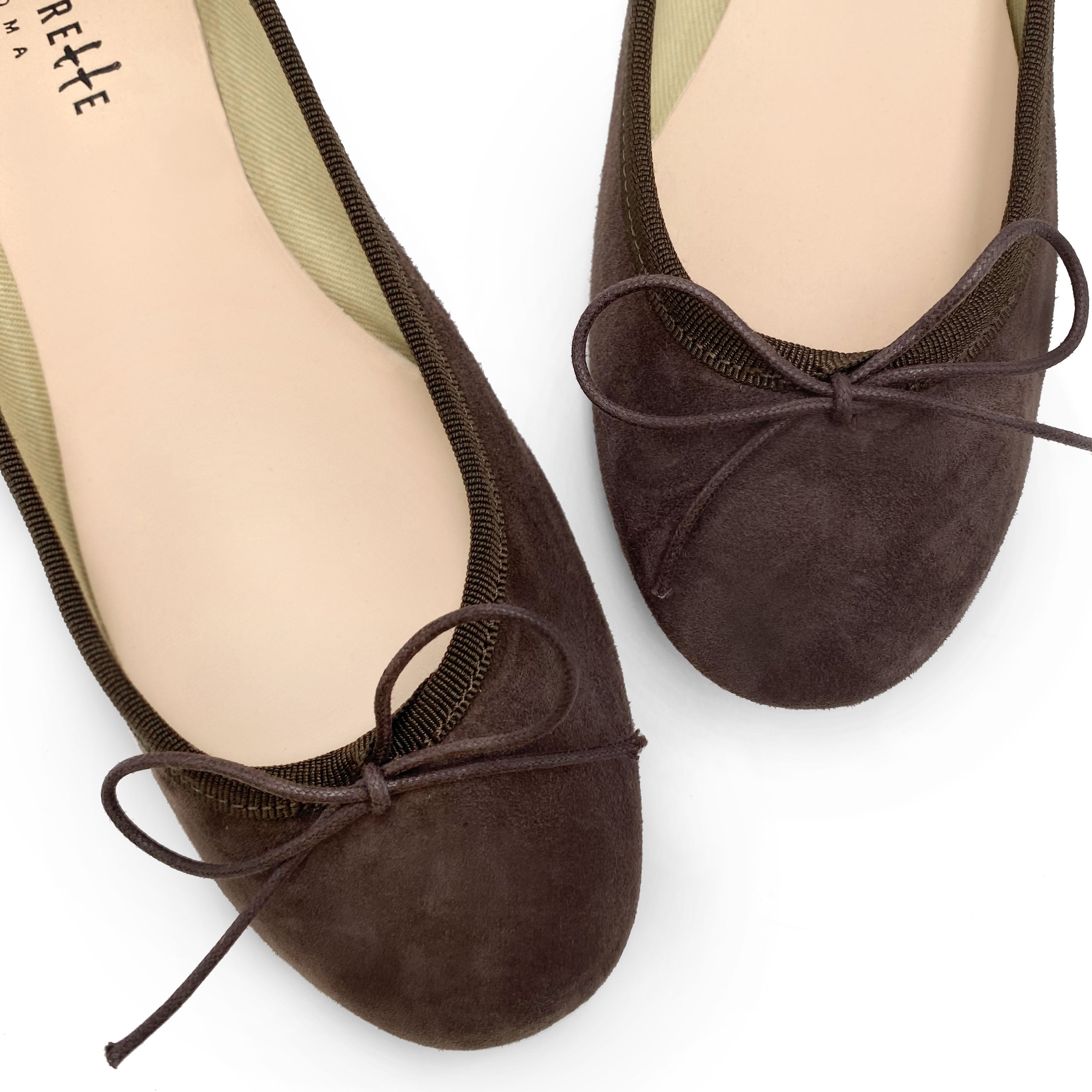 Dark Brown Suede Ballet Flats