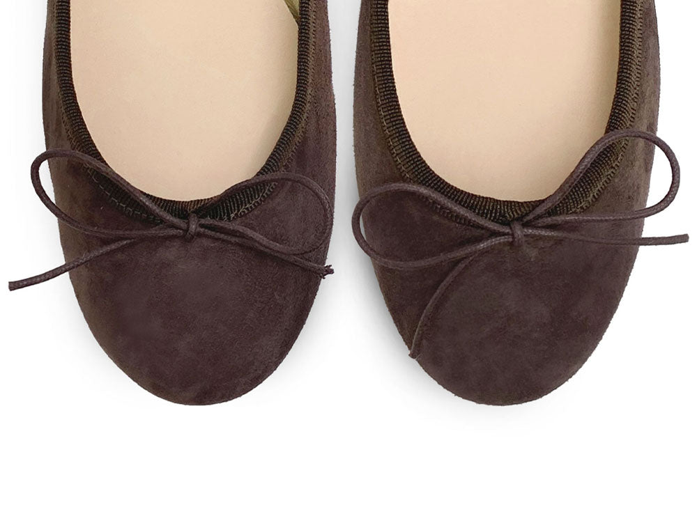 Dark Brown Suede Ballet Flats