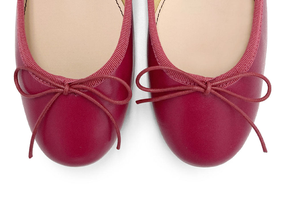 Plum leather ballet flats