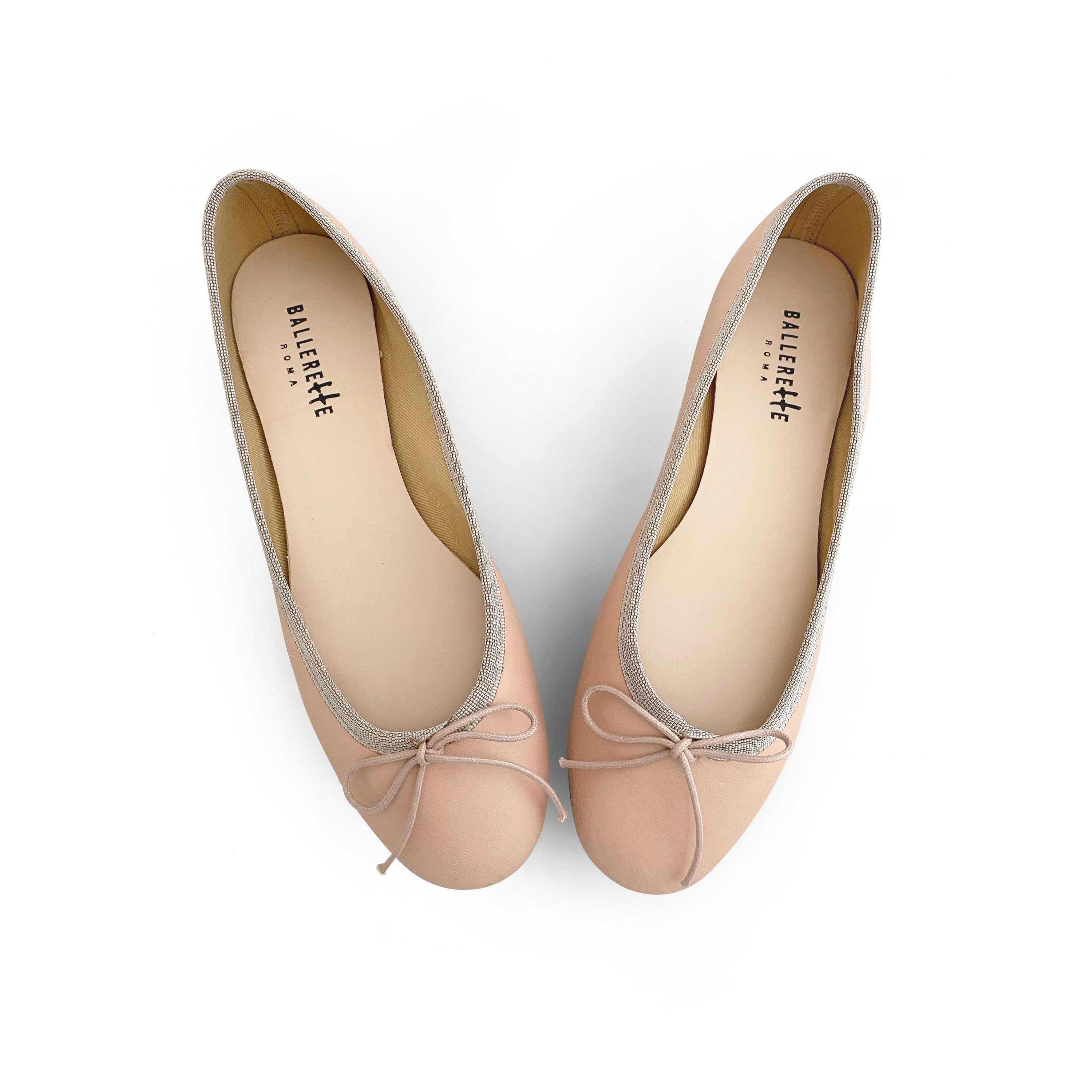 Rosafarbene Ballerinas aus Leder