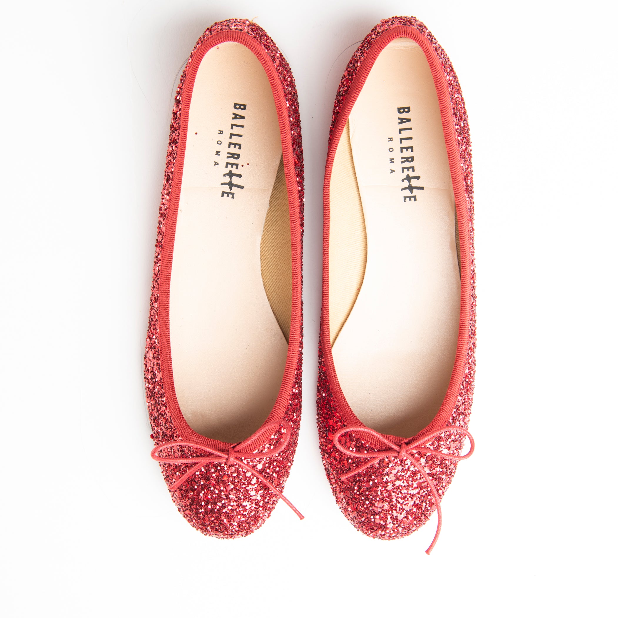 Ballerine rosse glitterate