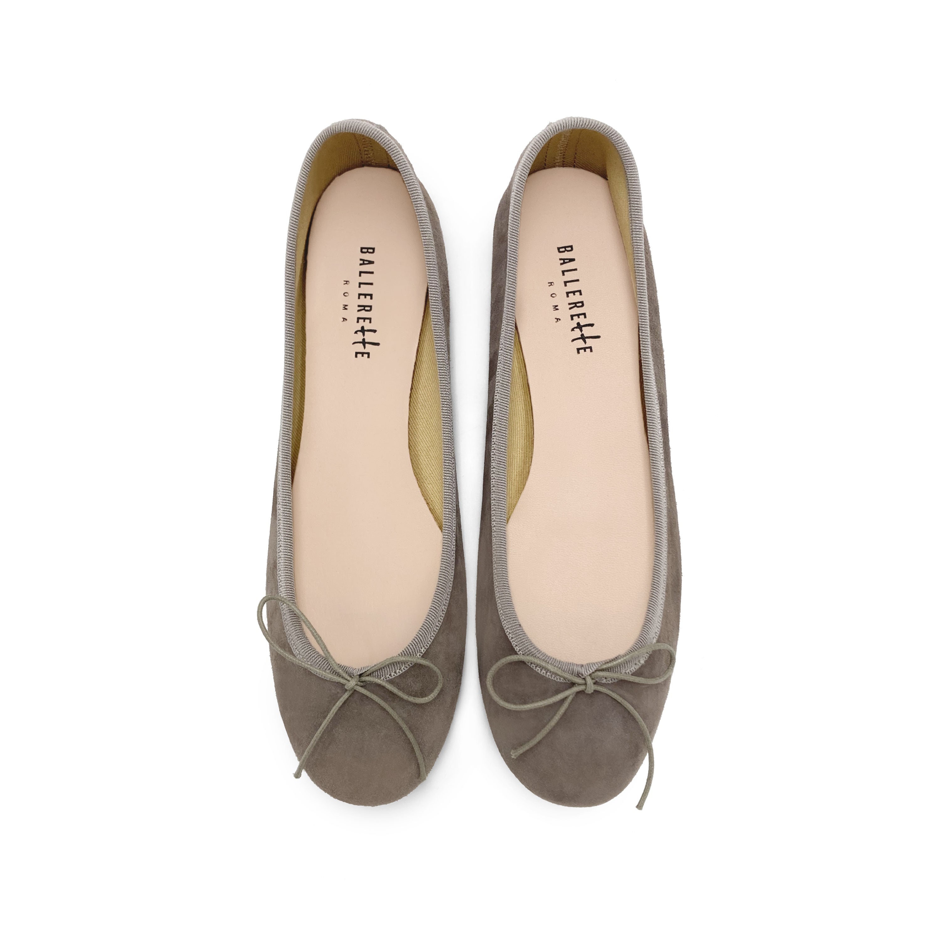 Taupe suede ballet flats