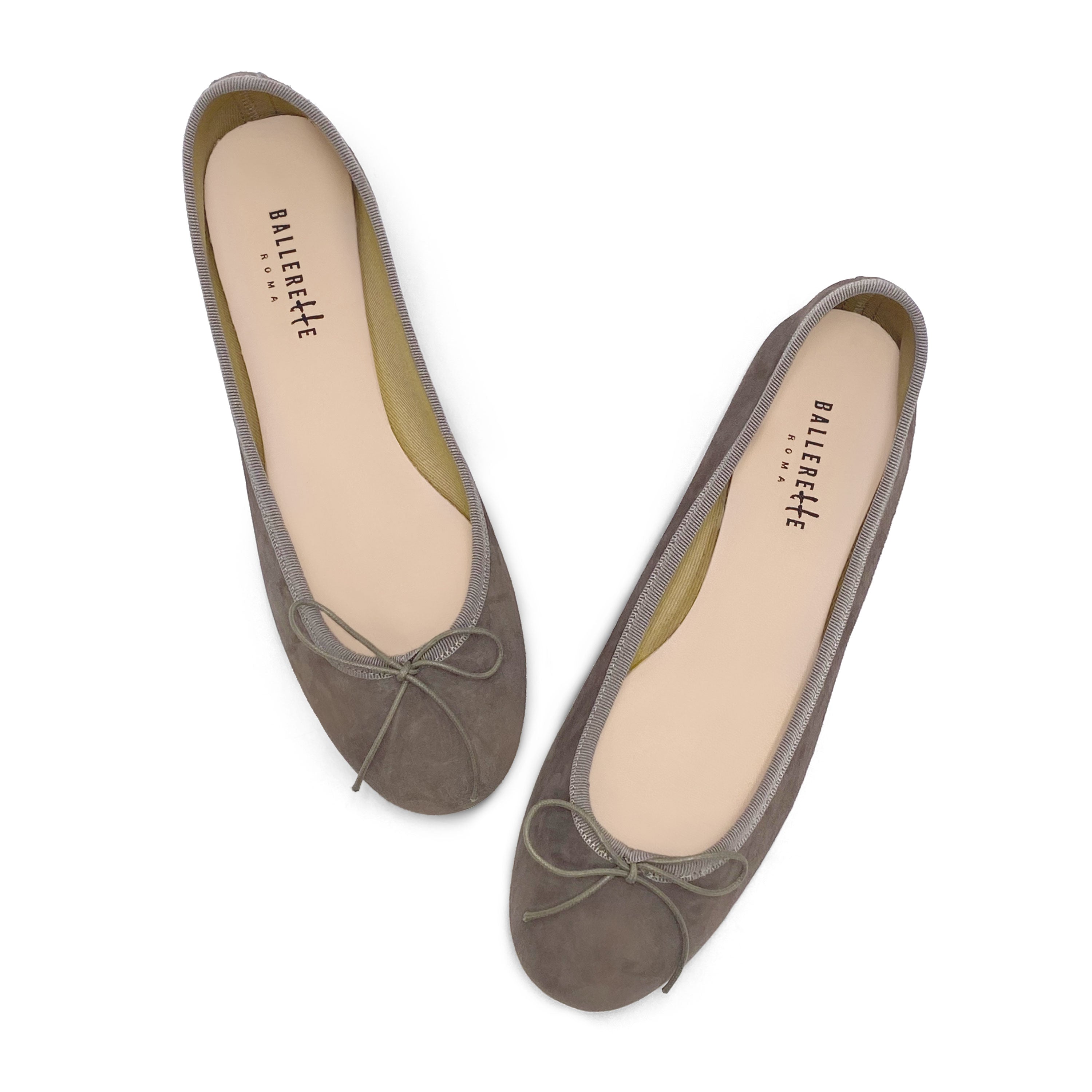 Taupe suede ballet flats