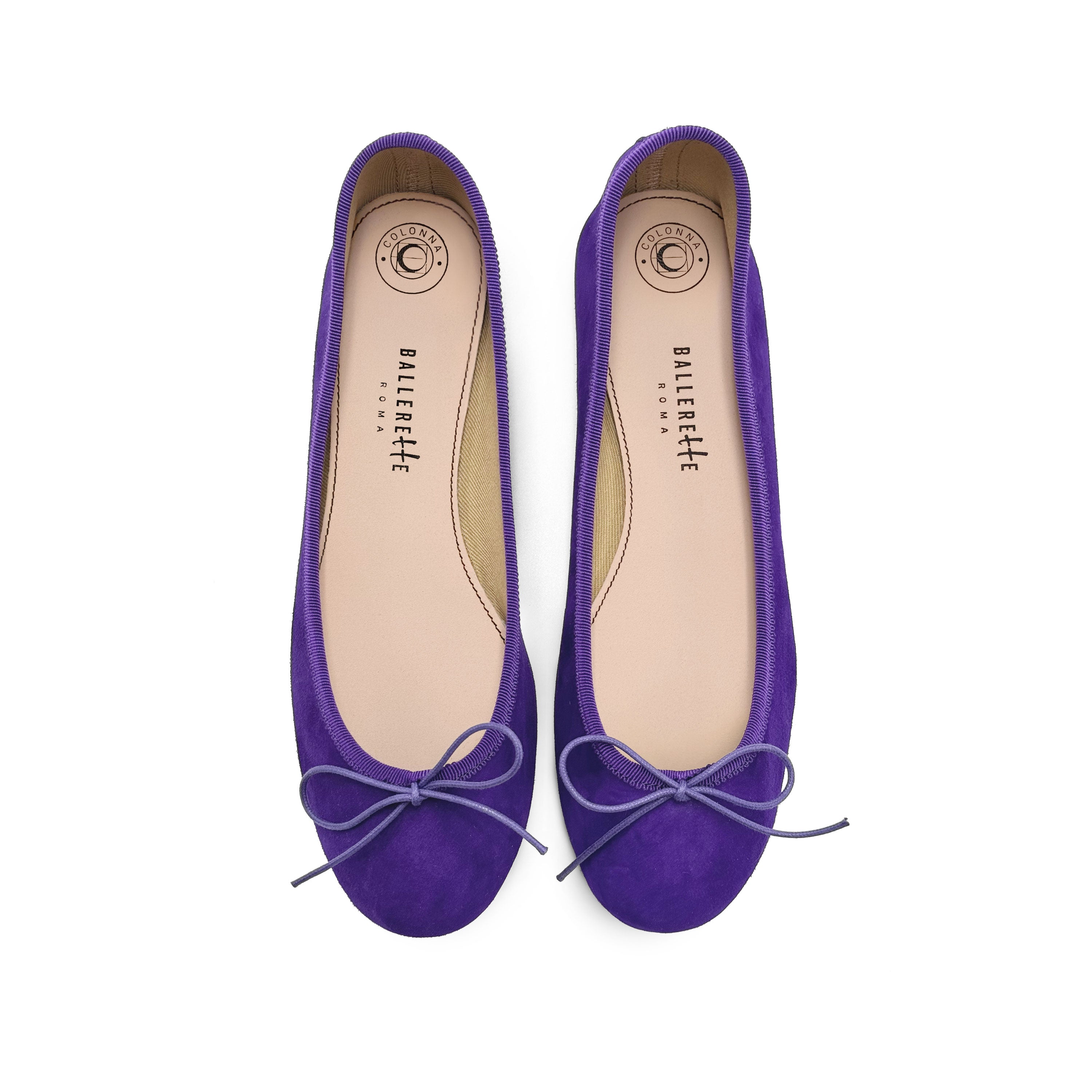 Ballerines en daim couleur violet