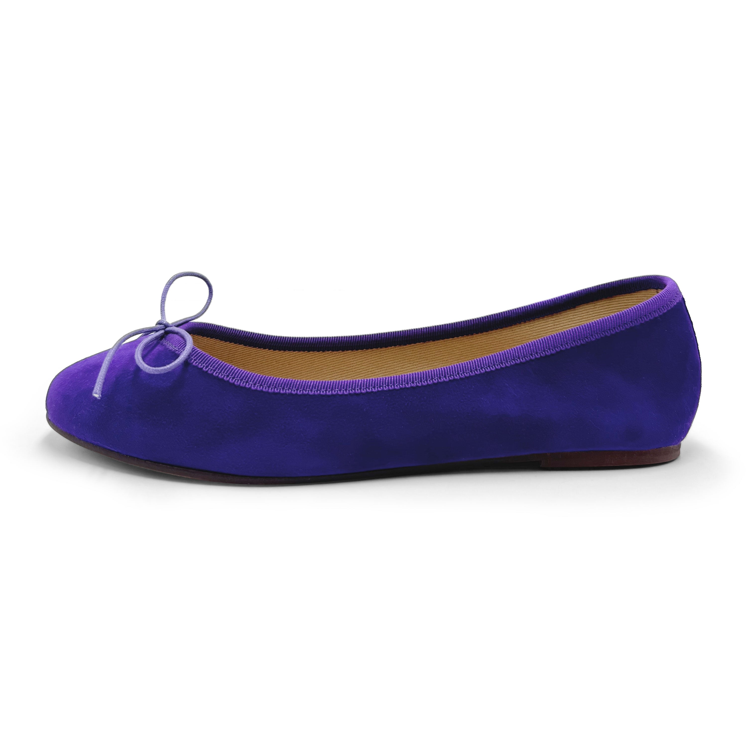 Ballerines en daim couleur violet