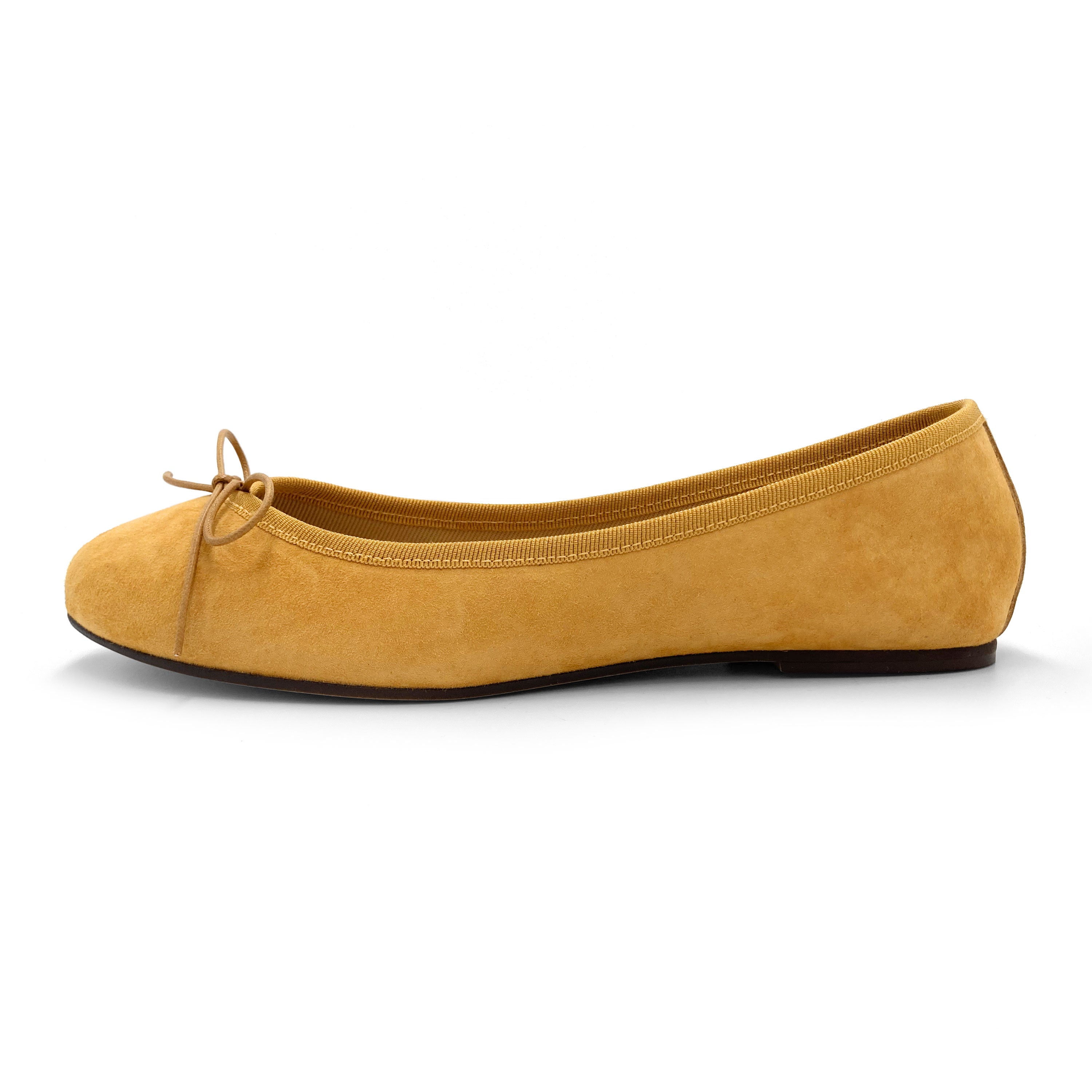 Bailarinas de ante amarillo mostaza