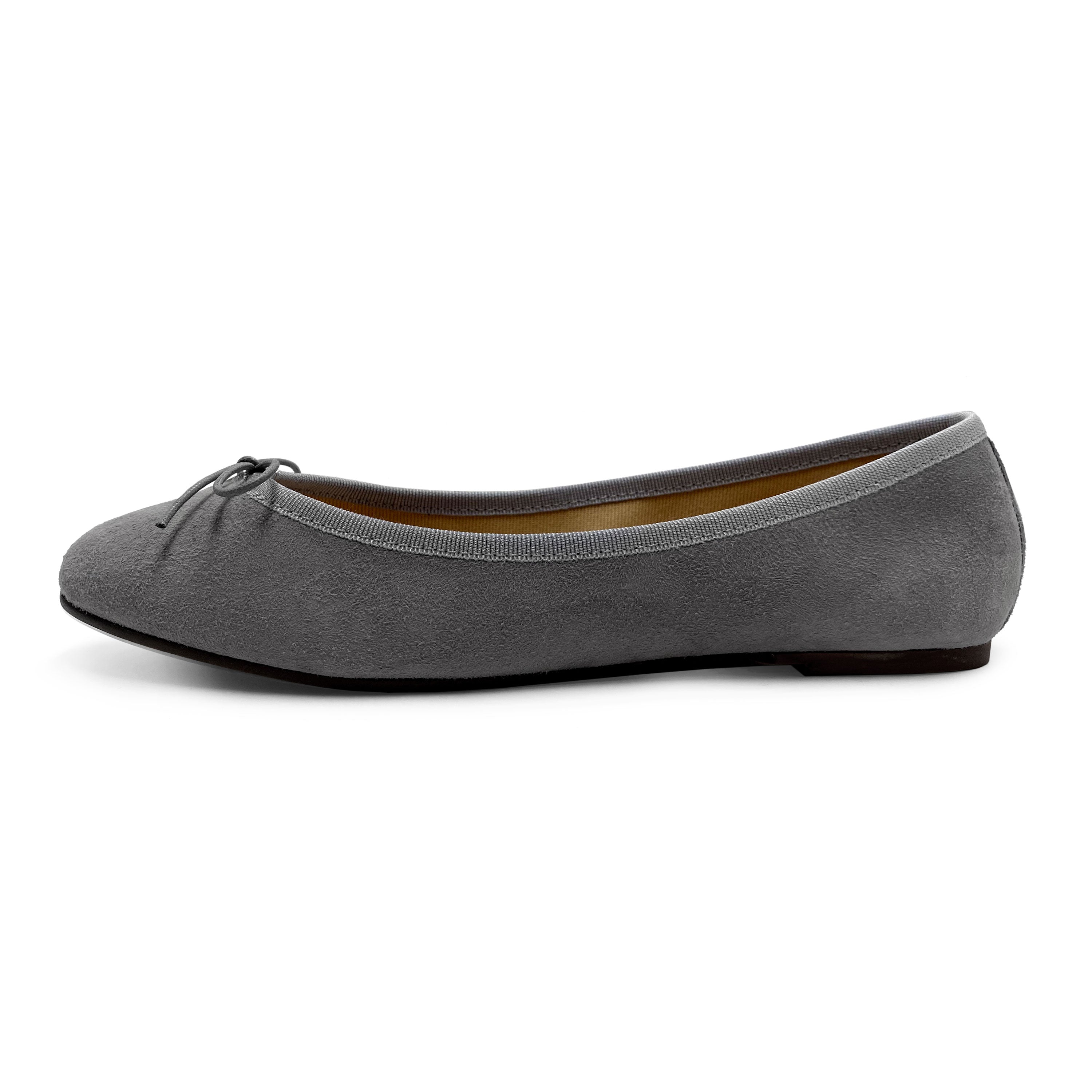 Dark gray suede ballet flats