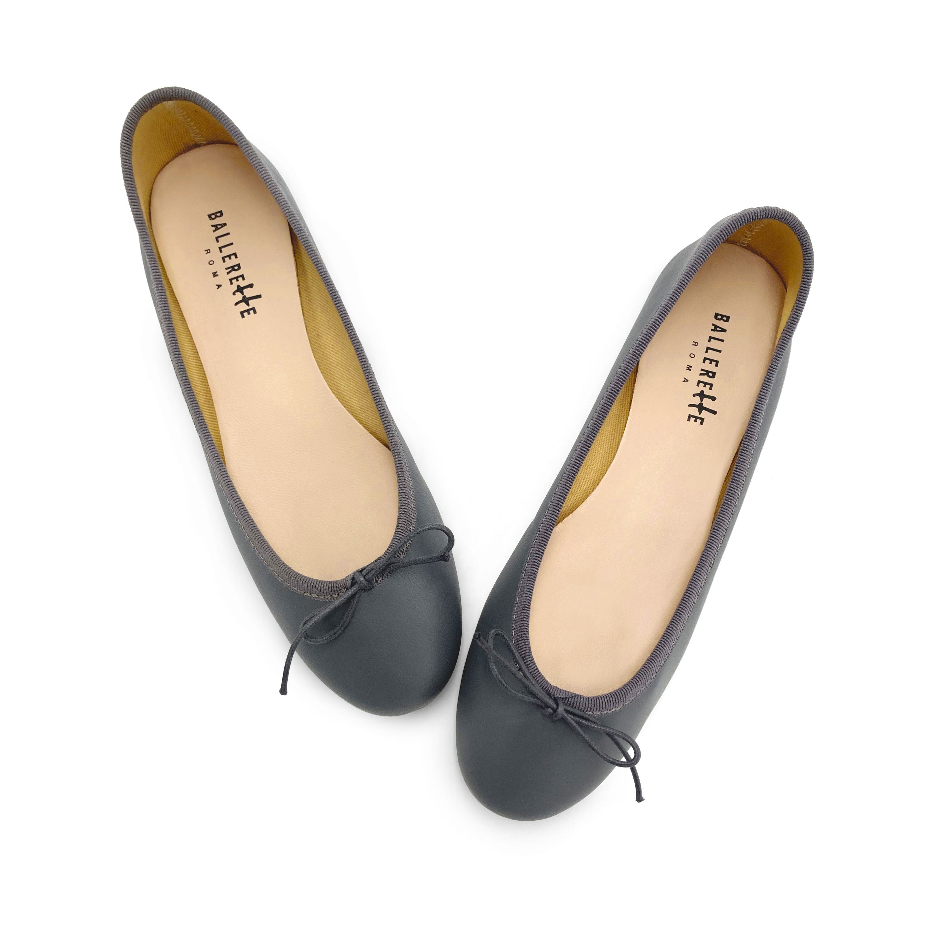 Ballerine in pelle grigie fumo