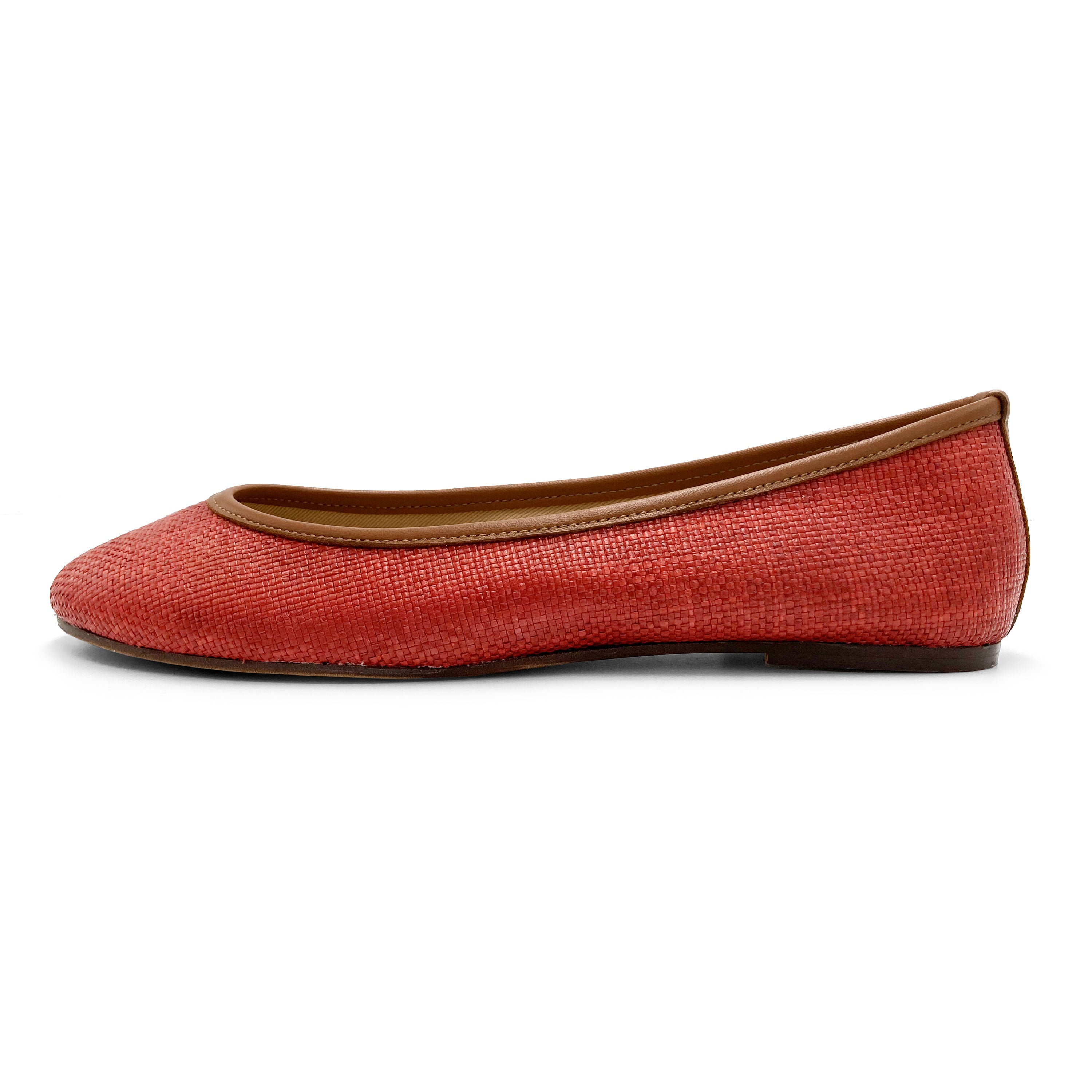 Ballerine estive rosse in rafia
