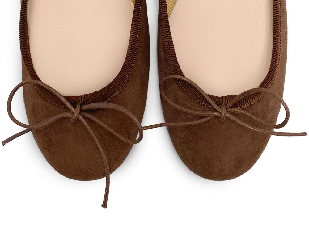 Ballerine in camoscio marrone scuro